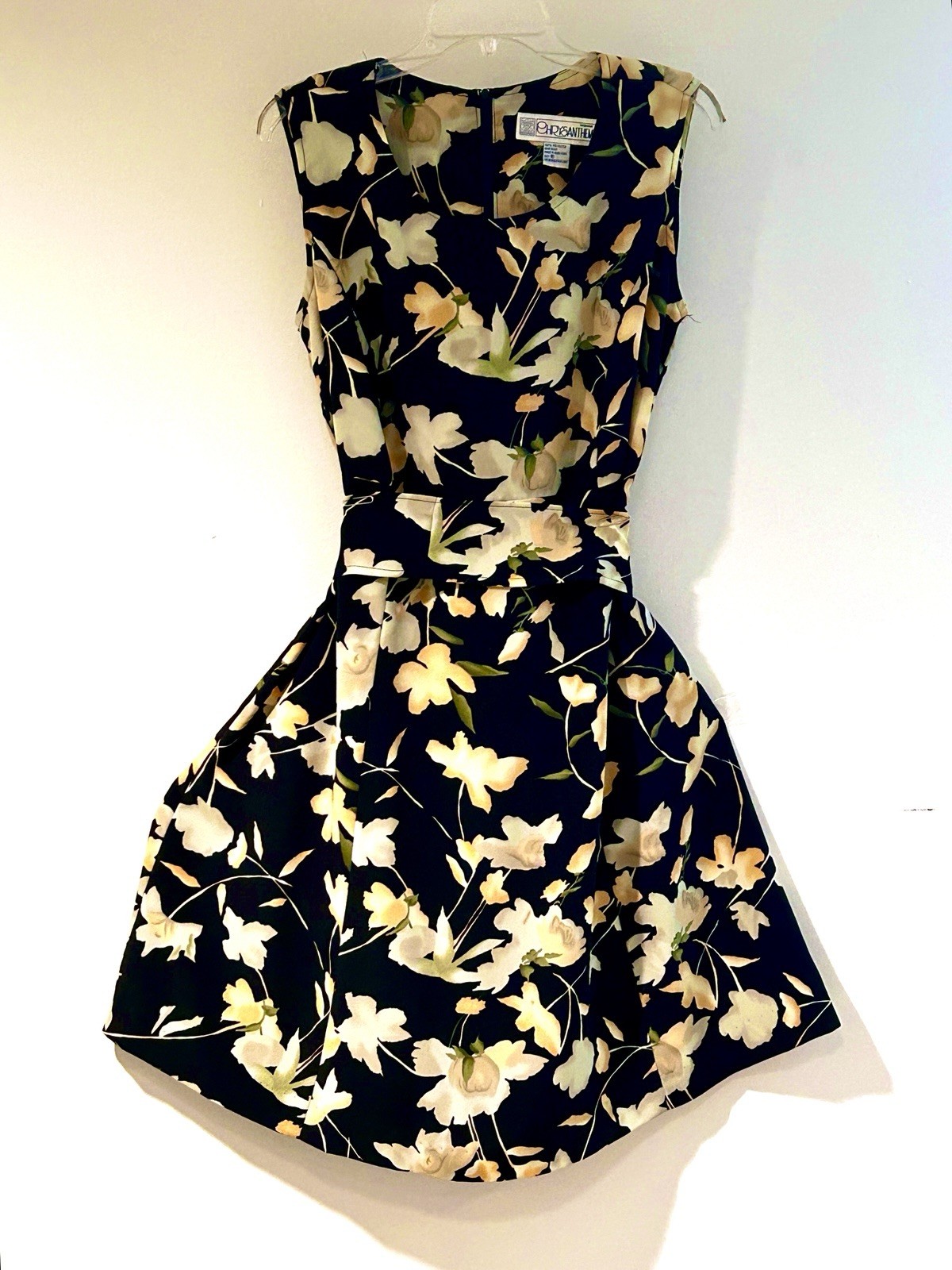 Vintage Chrysantheme Brand Summer Sleeveless Floral Dress Womens Size 16
