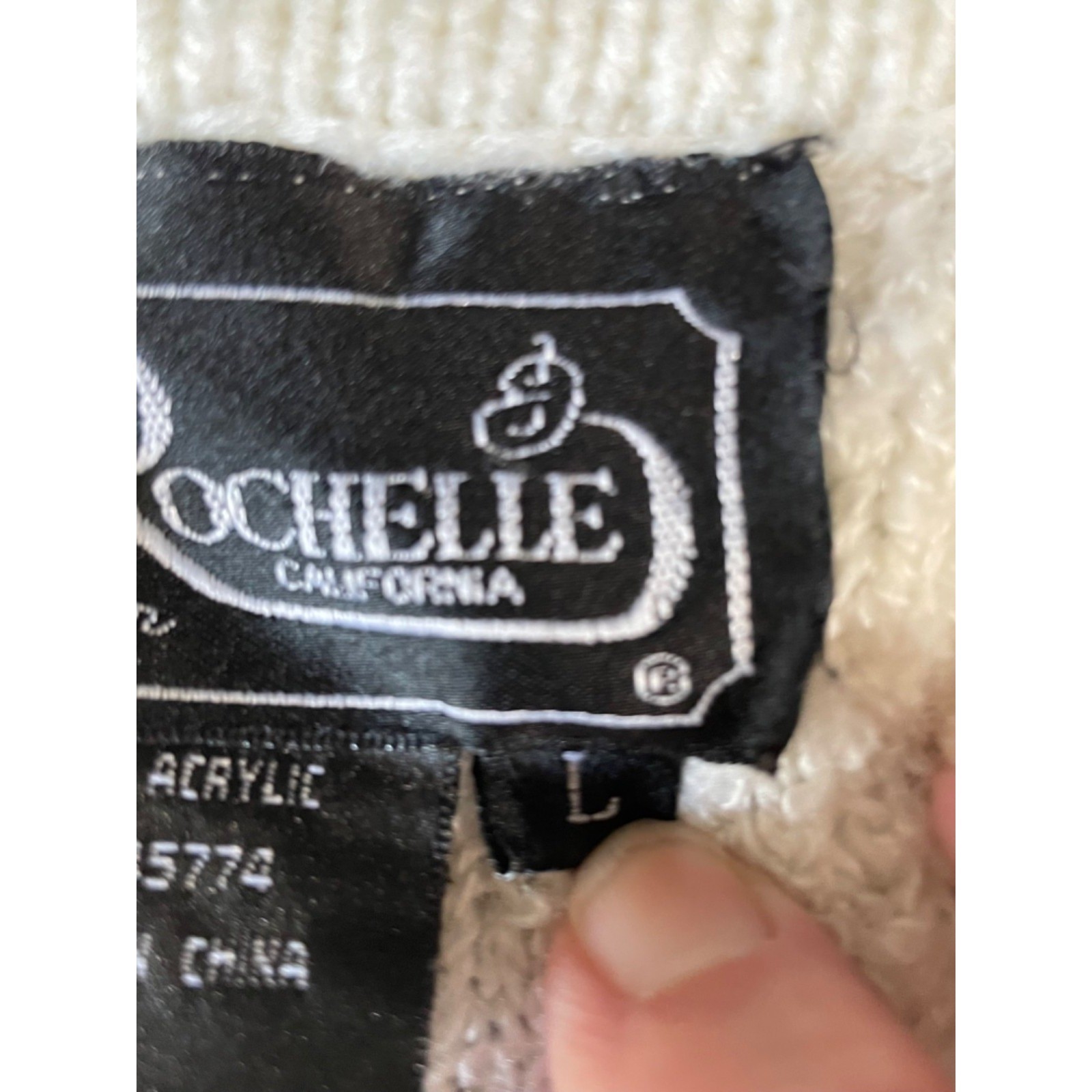 Vtg Rochelle California Womens L Boucle Knit Cardigan Retro Classic Grannycore