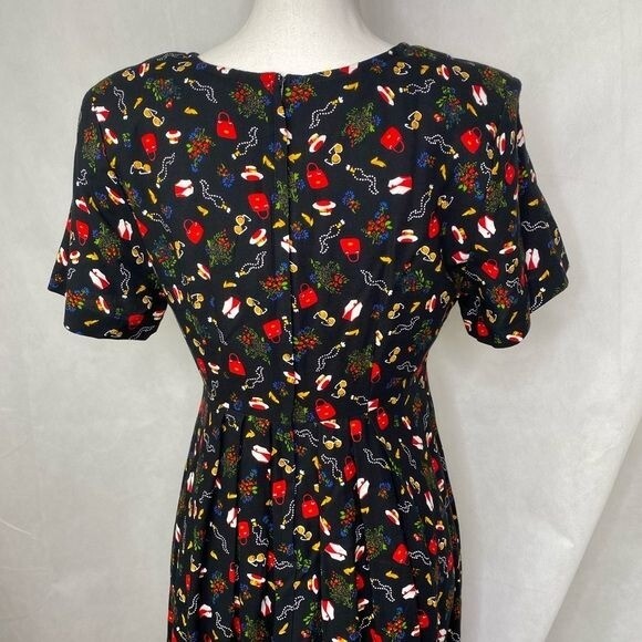 Vintage 80’s USA Paquette Too Byer California ladies dress black glam size 6