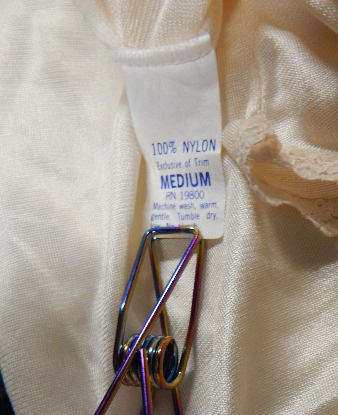 Vintage Radcliff Ivory Satin & Lace Intimate Teddy Bodysuit 100% Nylon Medium