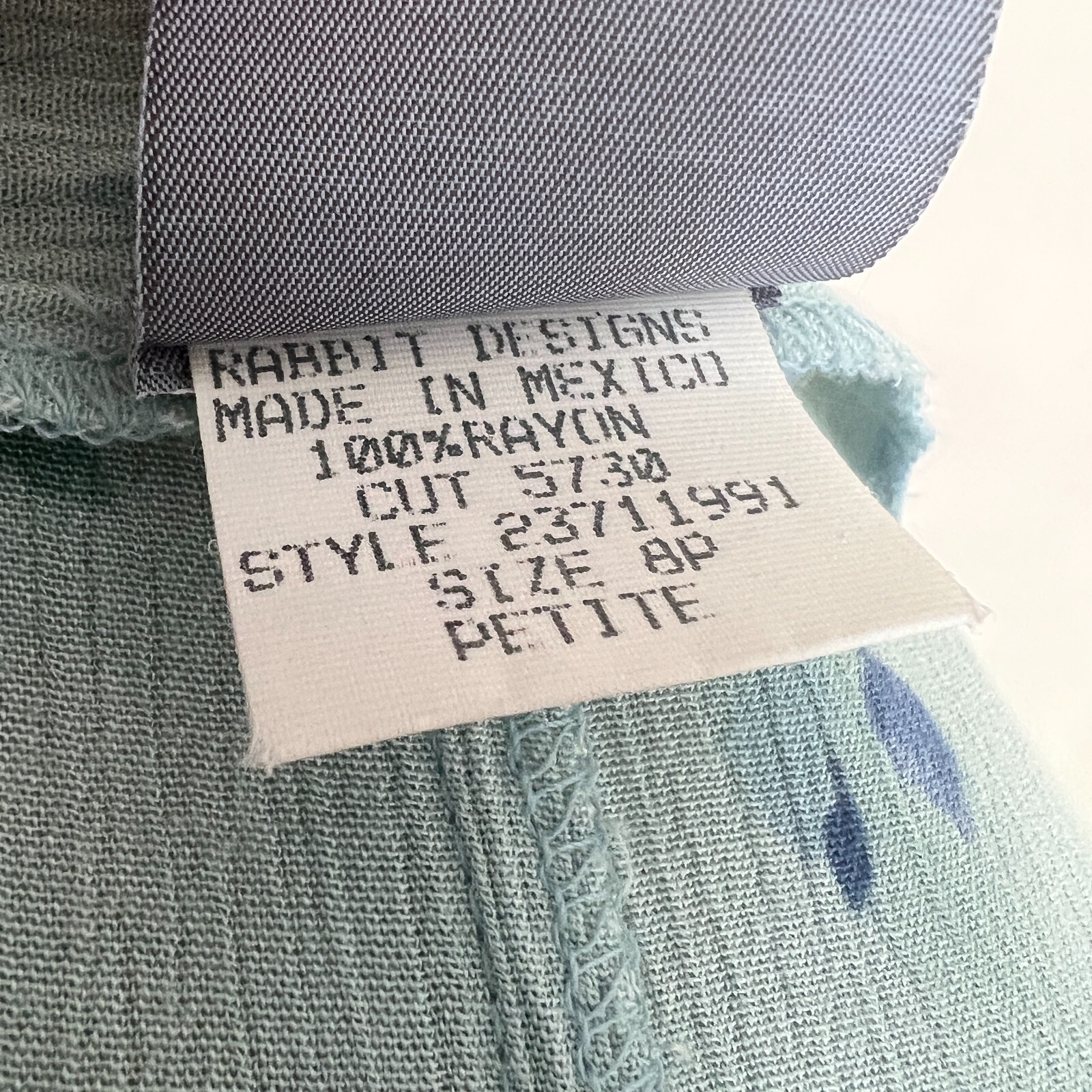 Rabbit Rabbit Rabbit Designs Green Summer Dress sz 8P Petite