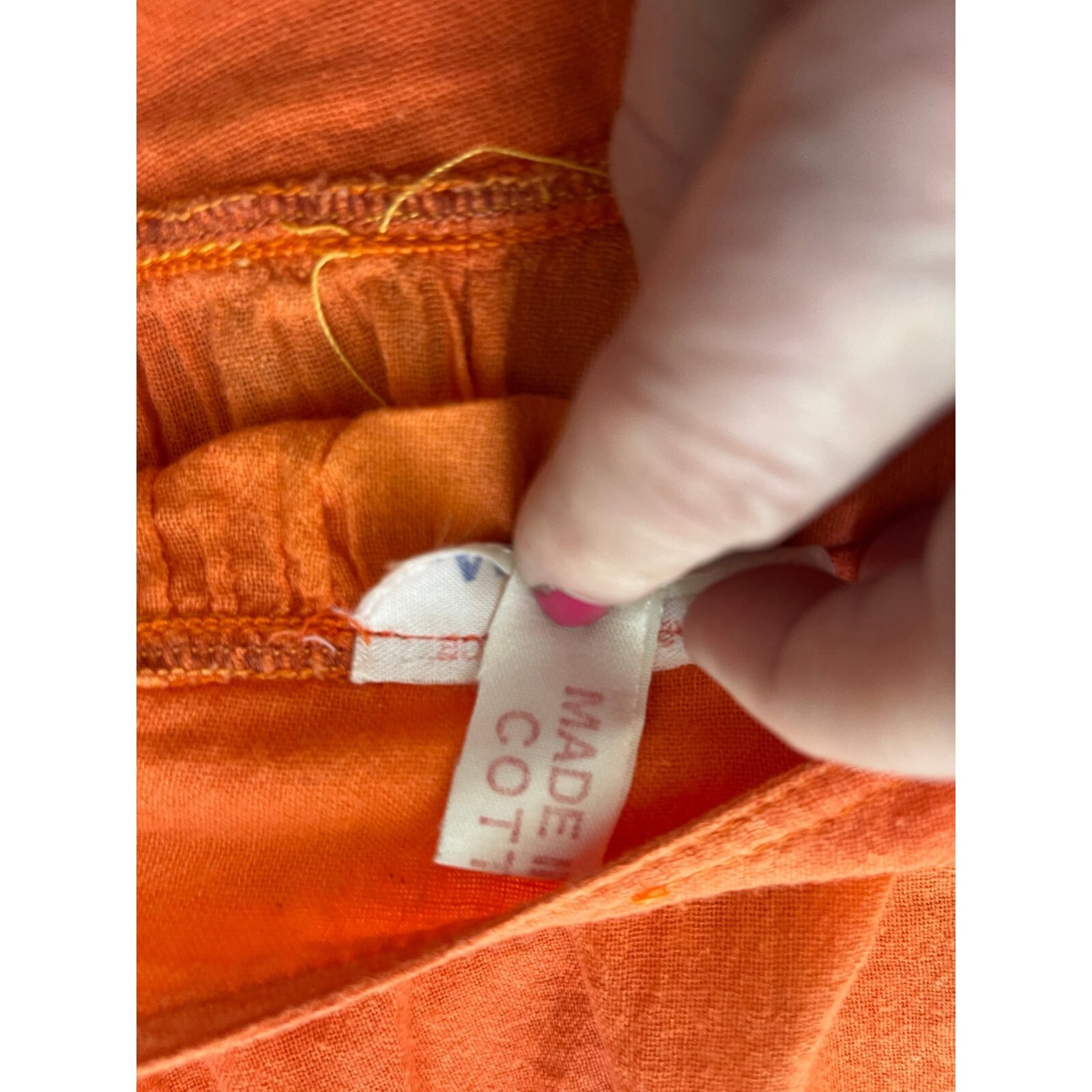 Vtg 1973 Orange Cotton Blouse Grecophilia Made In Greece 100% Greek Cotton