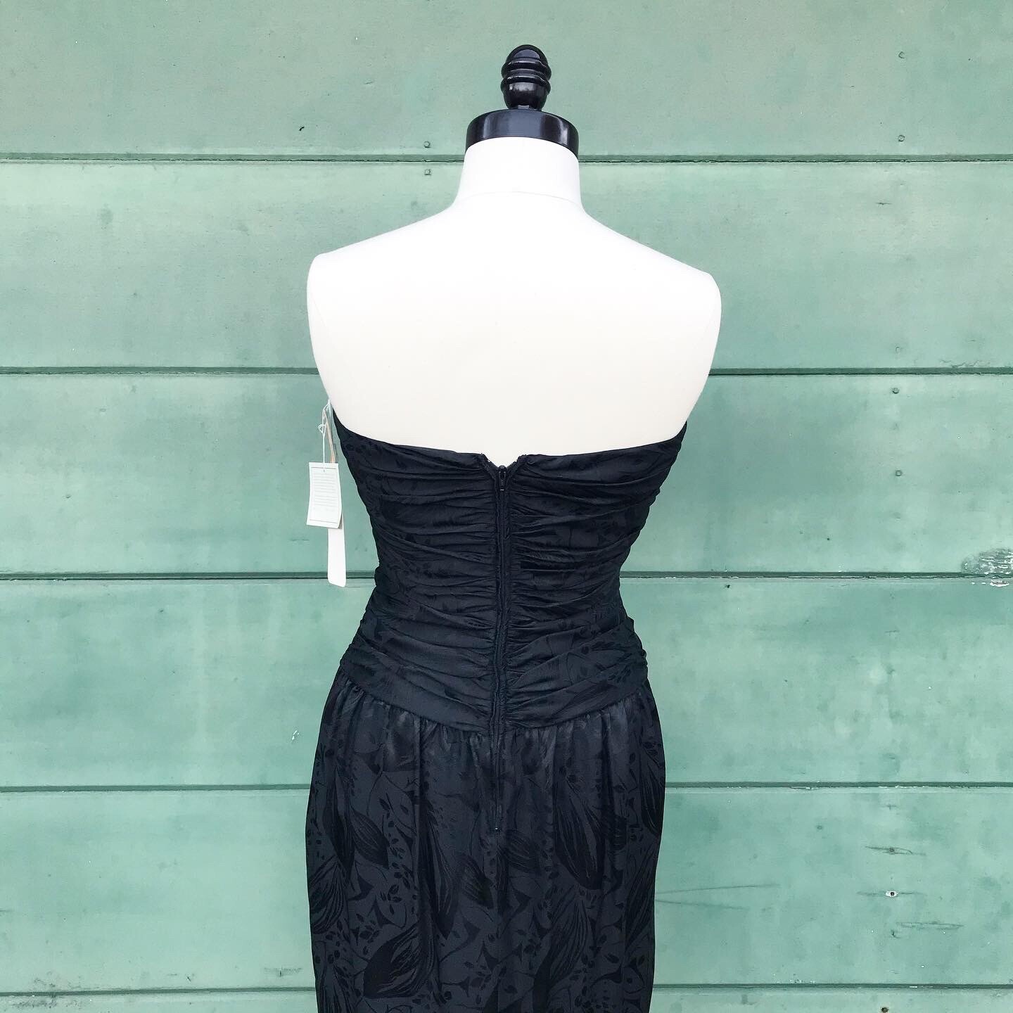 Deadstock NWT 1980’s Vintage 80s 1990’s 90s Black Silk Party Cocktail Dress S M