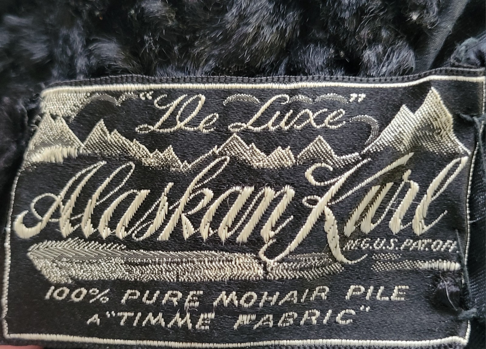 Late 30s Alaskan Kurl Faux Curly Lamb 100% Mohair Pile Coat L/XL 44″ Chest