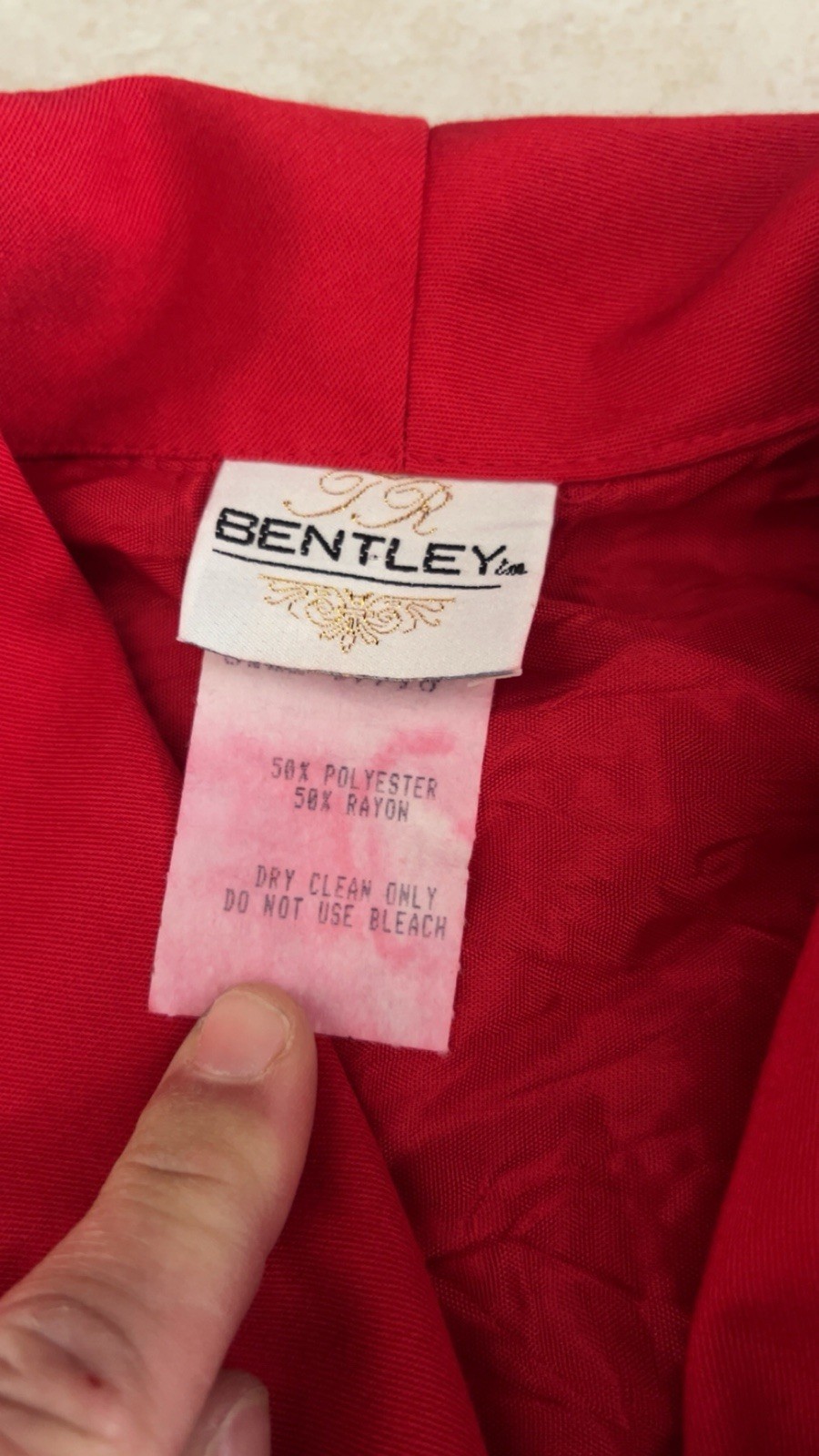 Vintage Bentley WOMENS RED 3/4 SLEEVE JACKET BLAZER – SIZE 17-18