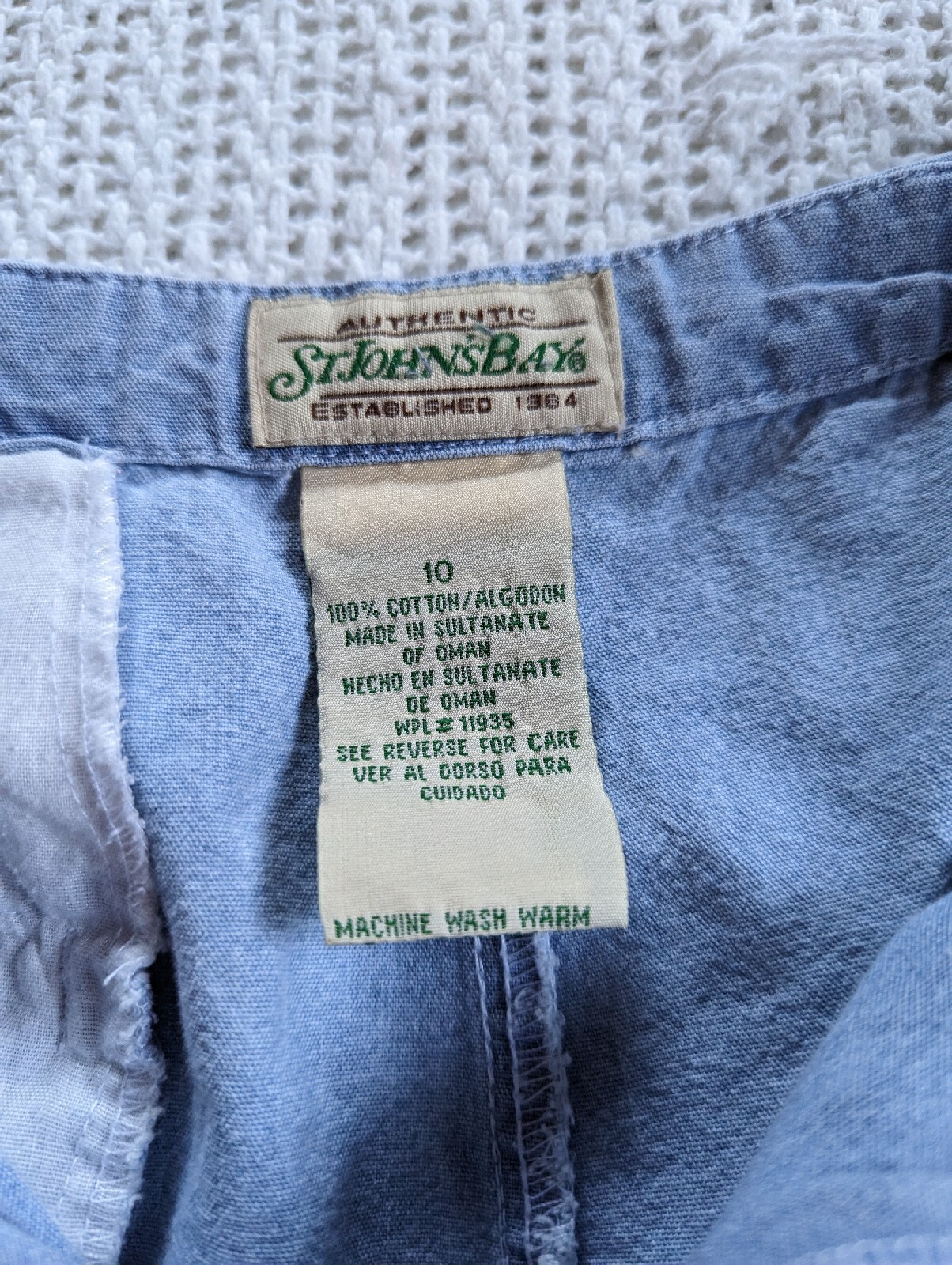 VTG St. John’s Bay Women’s 10 Denim Jean Shorts High Elastic Waist 100% Cotton