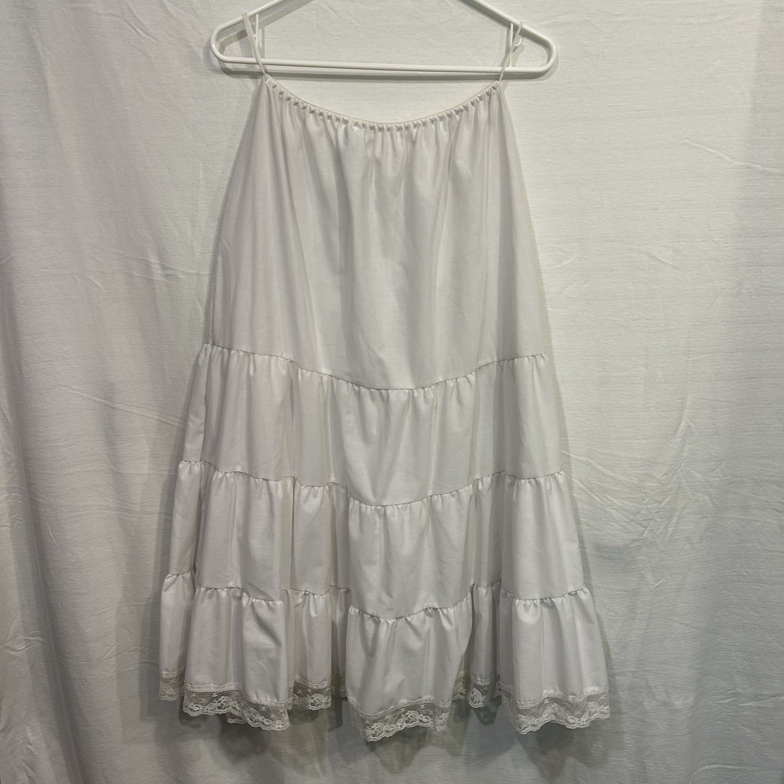 Victorian Prairie Skirt Tiered Ruffle cottage Petticoat Boho Canda 44/46 Elastic