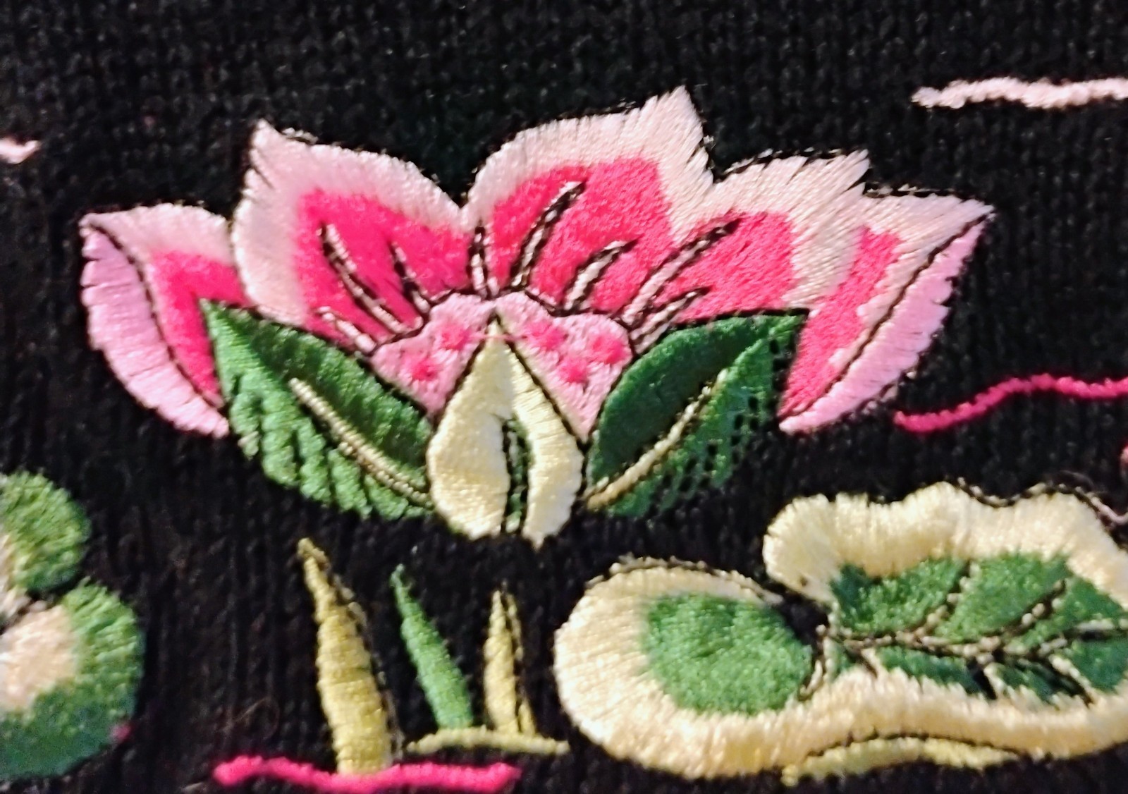 VTG 80’s Coastal Grandma’s „Jenny” Black with Embroidered Flamingo 🦩 & Frog M