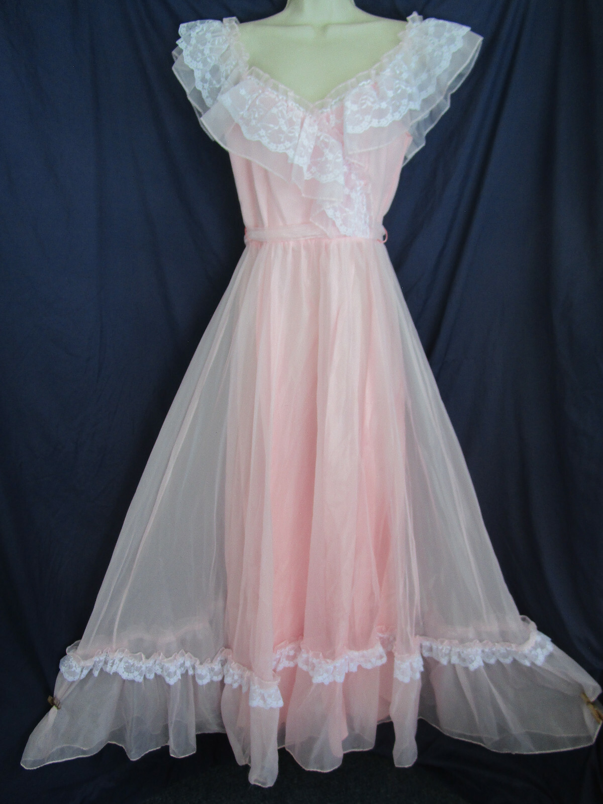 Vtg PINK Cottagecore Fancy Frocks Phyllis Gerrans Southern Belle Prom Dress 7