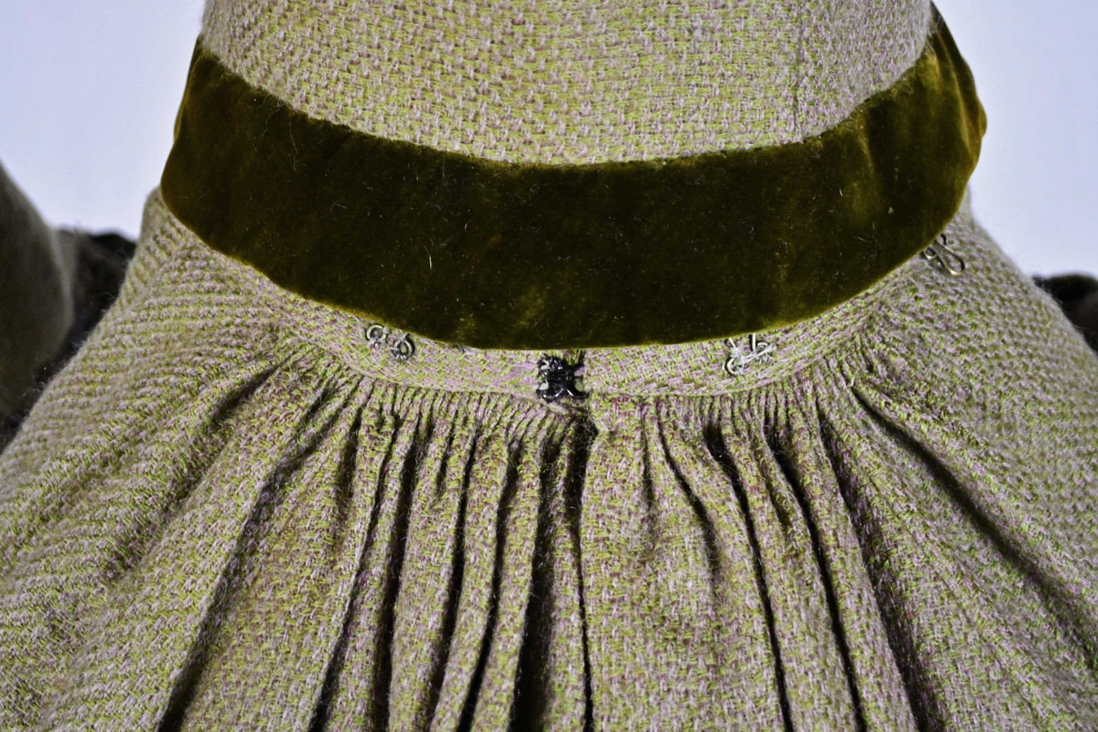 VICTORIAN 2 PIECE WOOL VISITING OR ICE SKATING OUTFIT, 1893