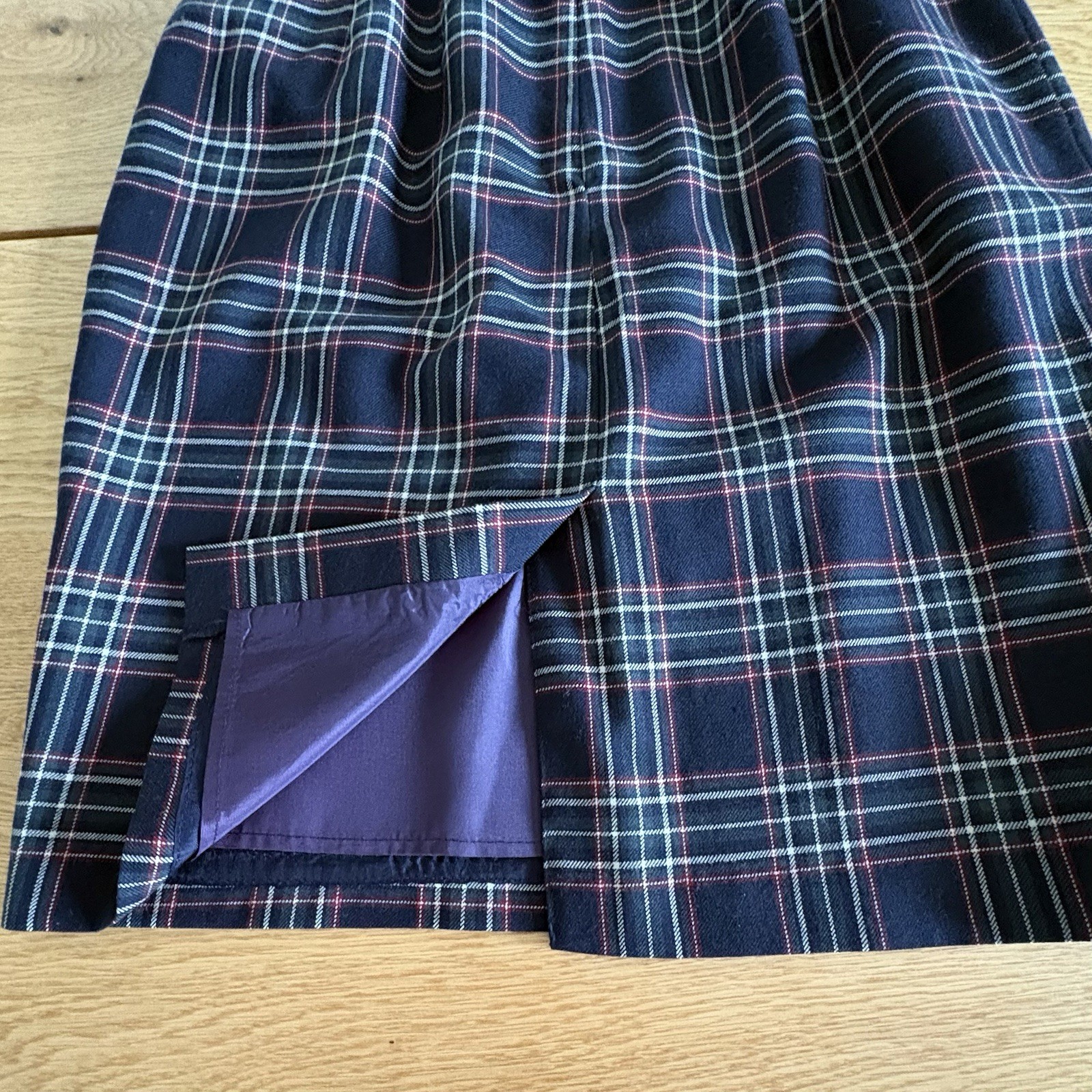 Vintage 90s Charter Club Wool Plaid Skirt Menswear Made In USA Size 10P
