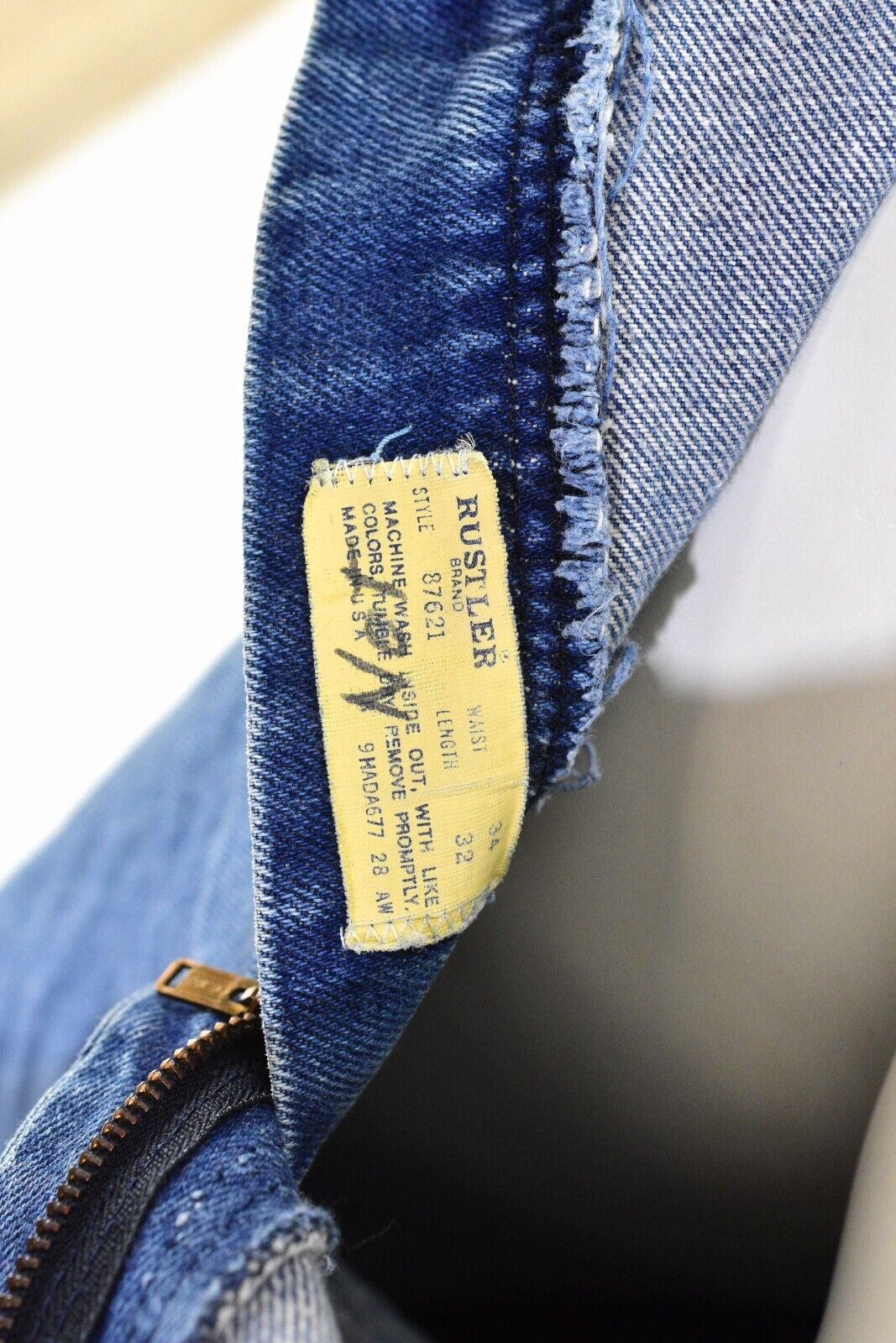 80s Vintage Rustler Jeans Medium Stone Wash Straight Leg High Waist Womens 16