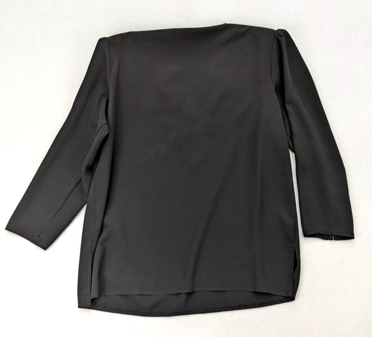 Vintage 80s Top Three Flaggs Size 16 Black Long Sleeve Sequins