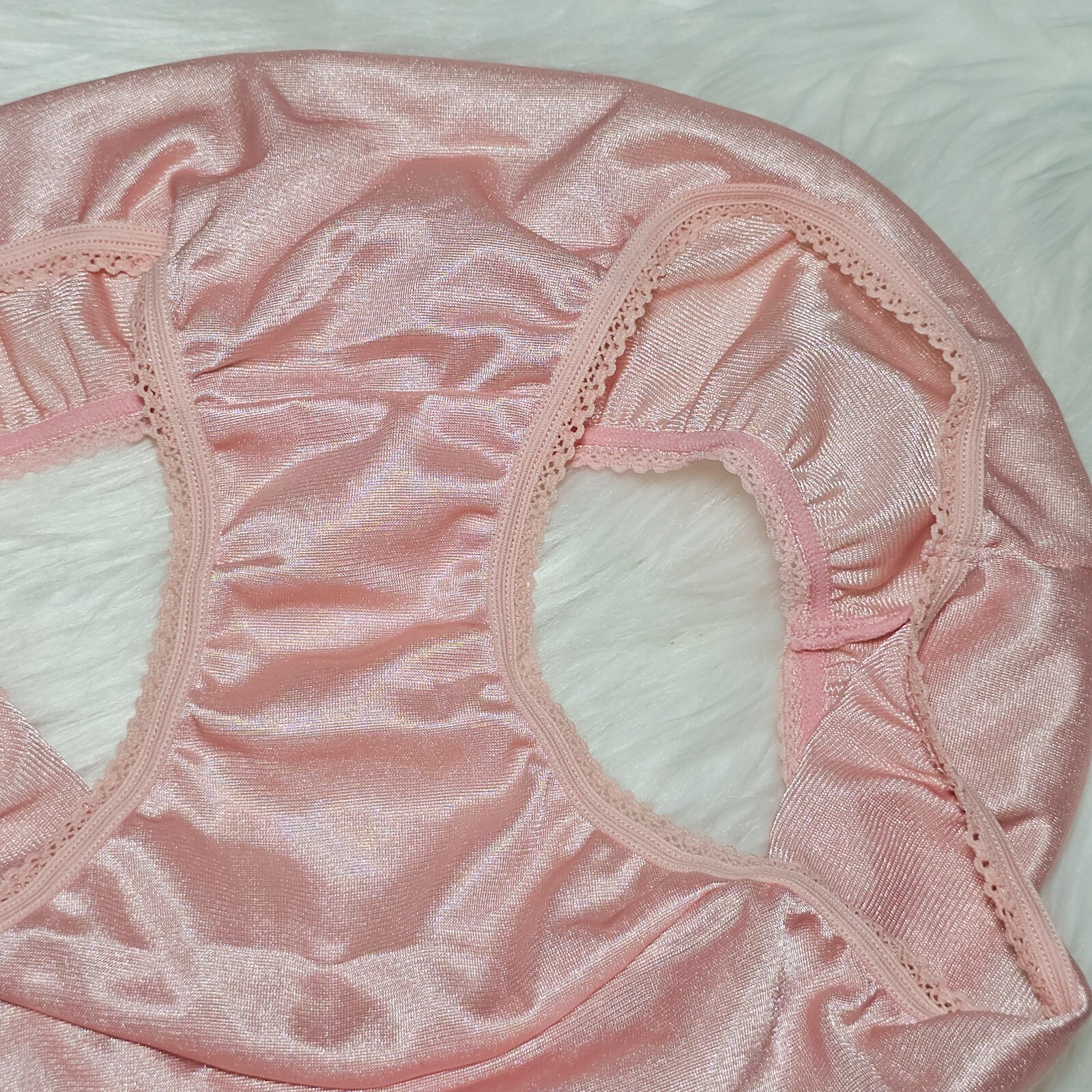 Vintage Silky Peach Panty 100% Nylon Sissy Sheer Brief Size 6-7 Hip 35-39″