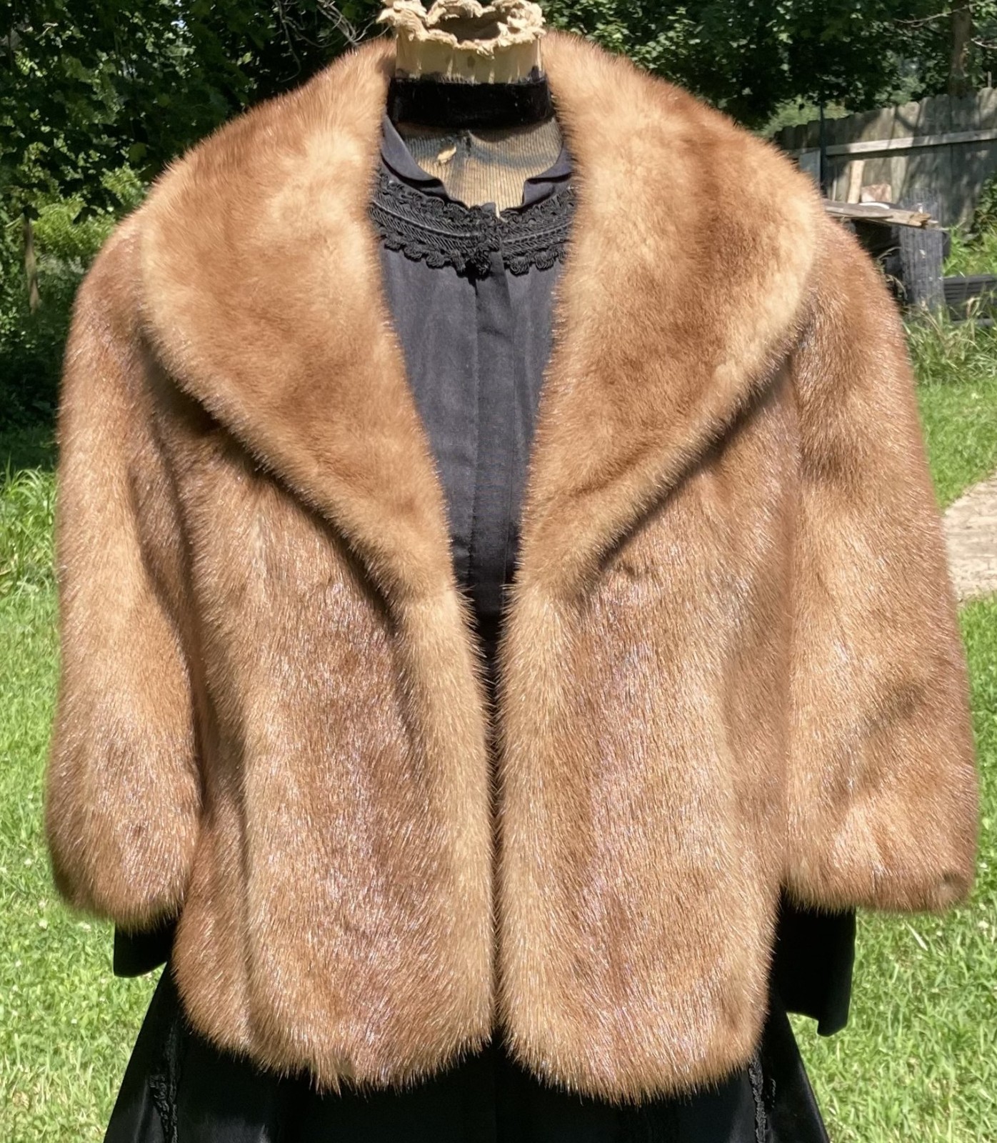 GUC Vtg 1950s Champagne Sable Fur Stole Shawl Jones Fur Service NC & W.VA