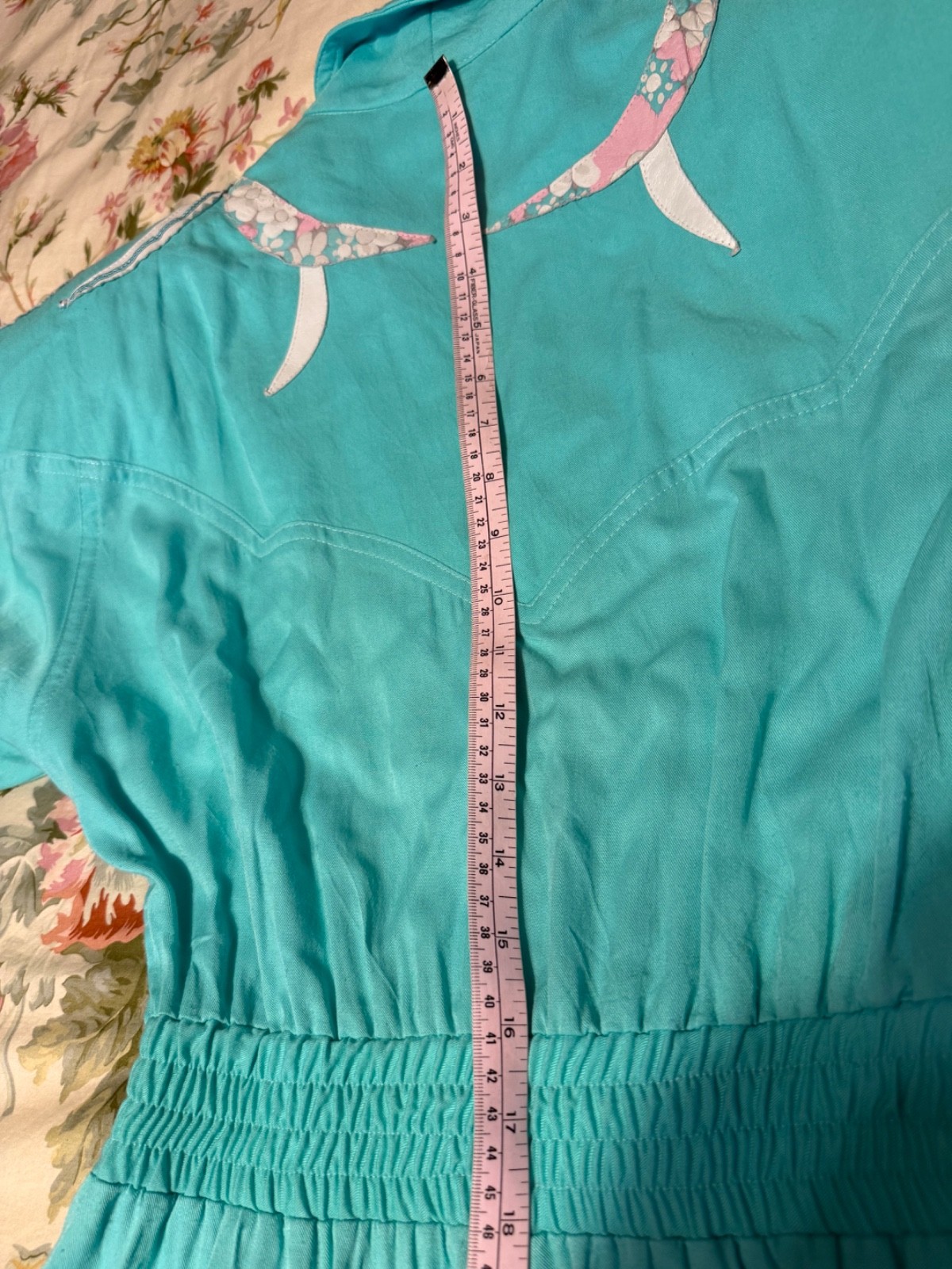 Vintage IIF Turquoise Bedazzled Jumpsuit ~ 4 ~ Great Details ~ Excellent!!