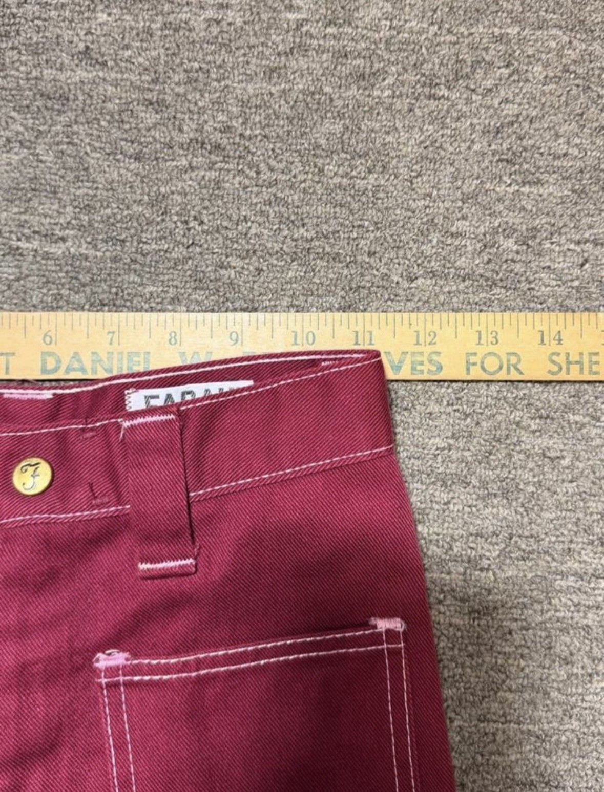 Vintage 1970’s/80’s Farah Double Front Pocket Pink Panther Patch Pants Size 10
