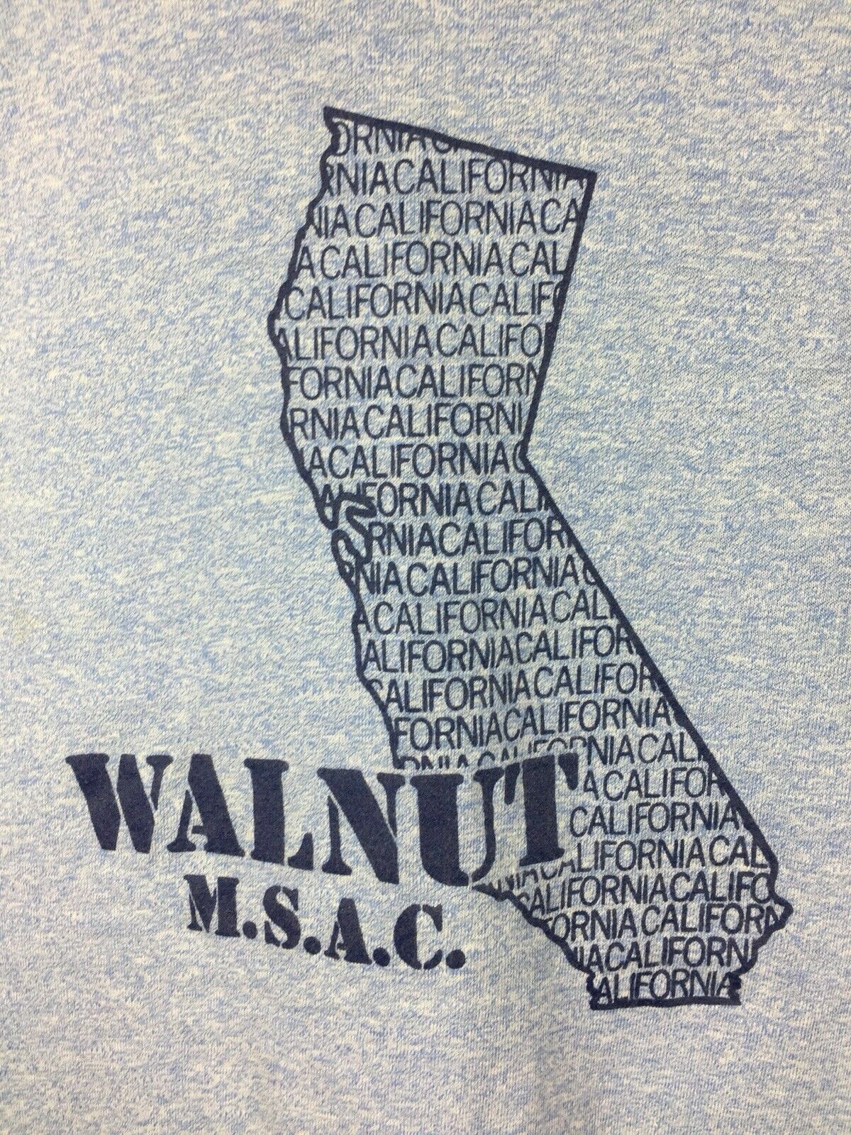 Vintage 70s 80s Walnut California Tourist Ringer Shirt Burnout Blue Mt SAC USA