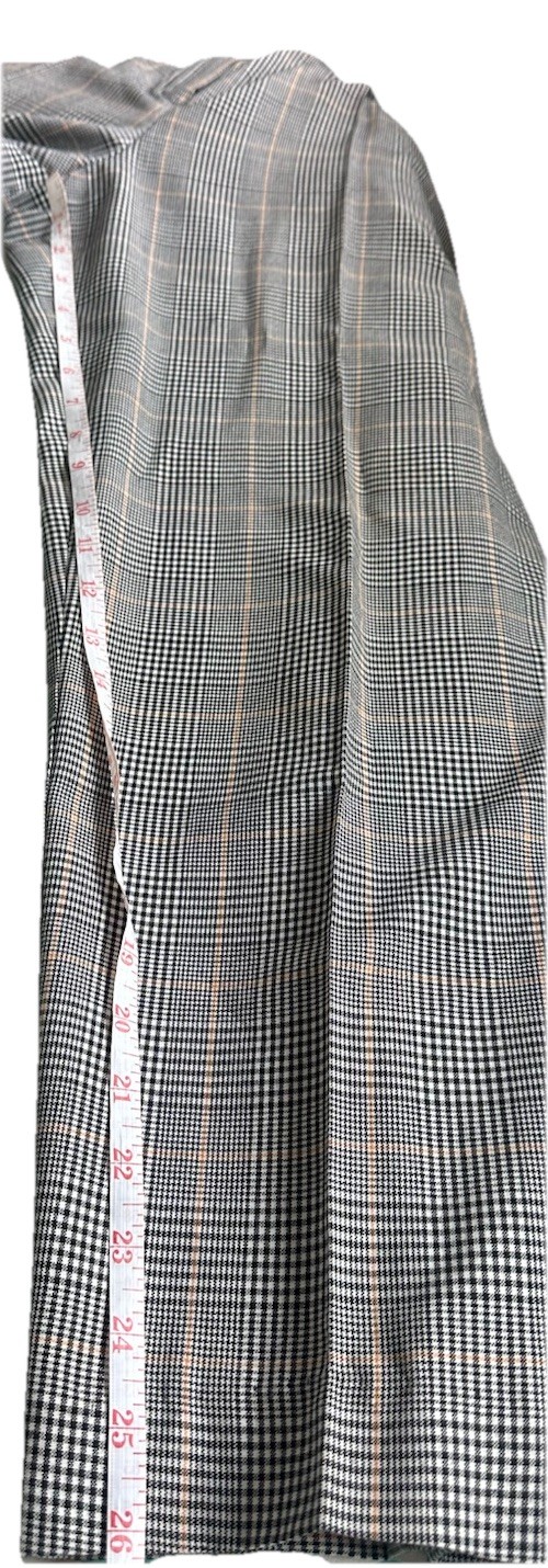 Vintage High Waisted Plaid Pleated Tapered Trousers Beige Size 6
