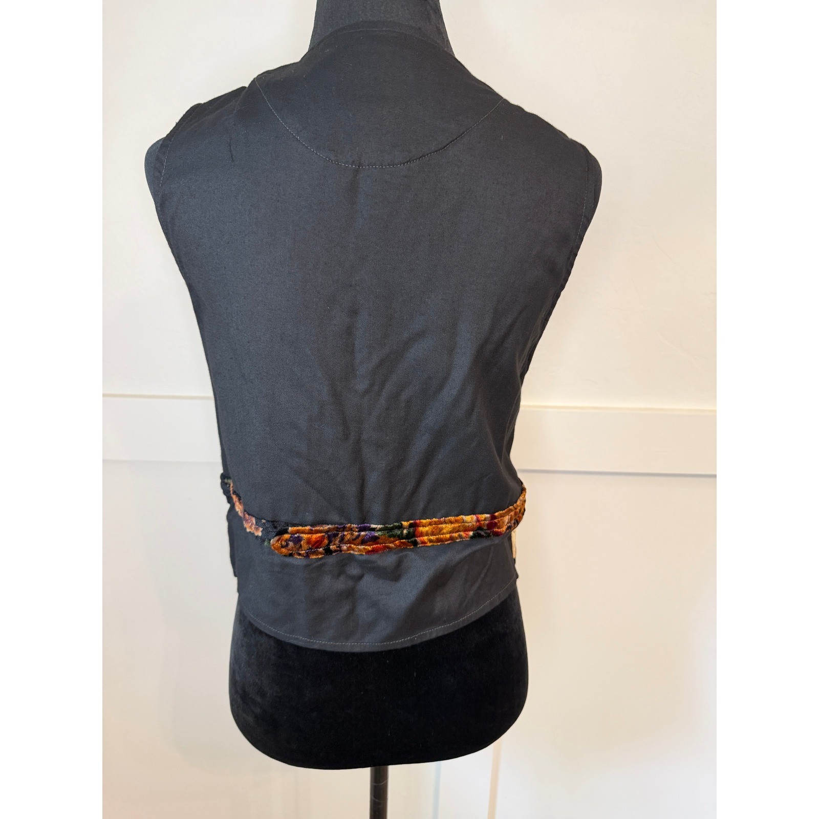 Vintage JouJou Patchwork Velvet Vest Womens Large Multi Color 90s Boho 00-588