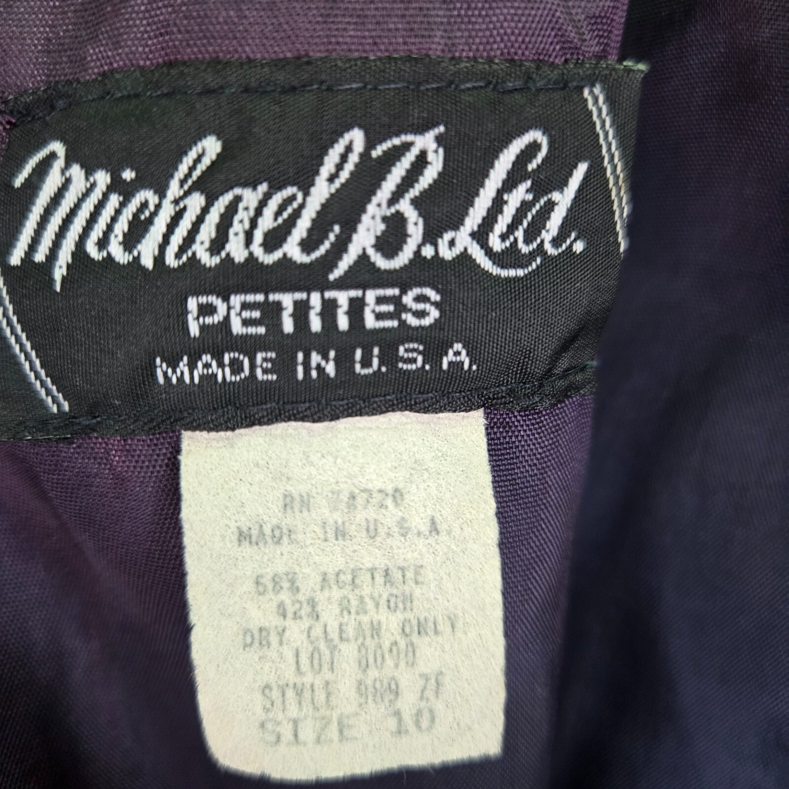 Vintage Michael B Ltd 80s Suit Dress Womens 10 Green Gold Buttons Shoulder Pads
