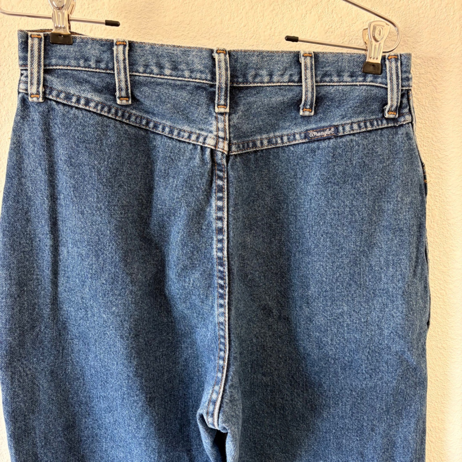 Wrangler Vintage Bare Back High Waisted Jeans Medium Wash Made in USA 13/14 x 34