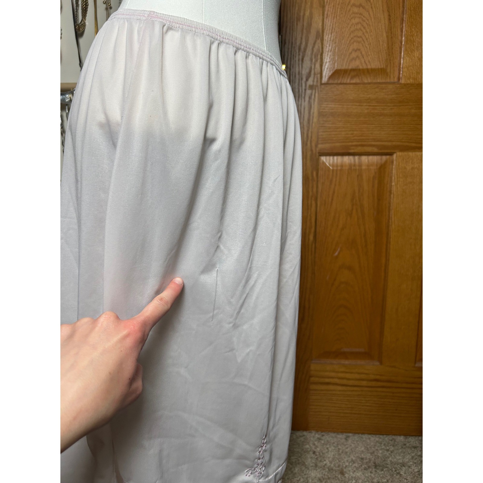 Vintage Scalloped Embroidered Half Slip Skirt Pale Pink Coquette Chic Romantic