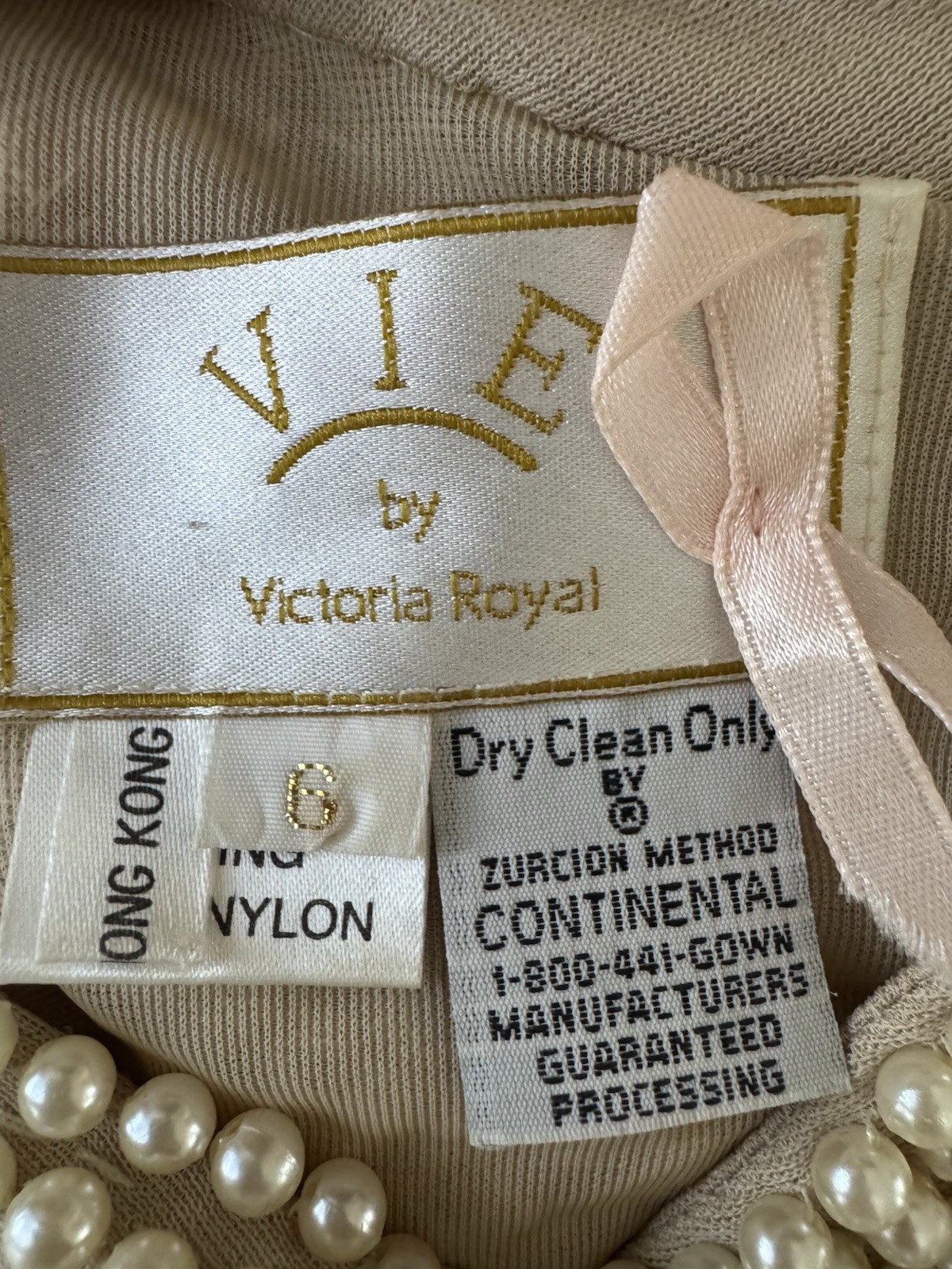 Vintage 80s VIE Victoria Royal Heavy Faux Pearl Beaded Mock Neck Blouse Top 6