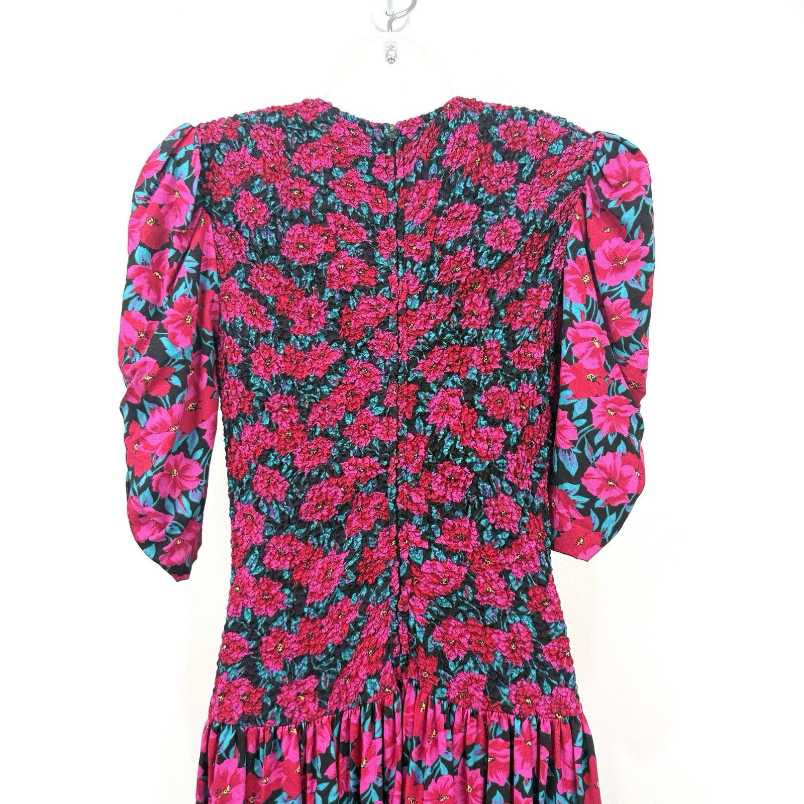 VTG Expo Dress Women’s 6 Floral Cottagecore Prairie Peasant Smocked Drop Waist