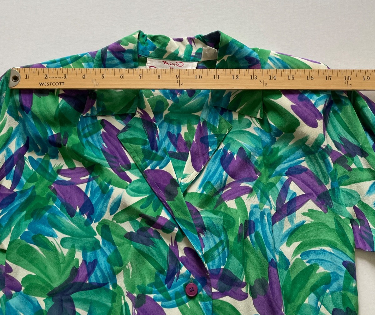 Vintage Miss O Oscar de la Renta Silk Blouse and Skirt Size 4 Pockets Floral