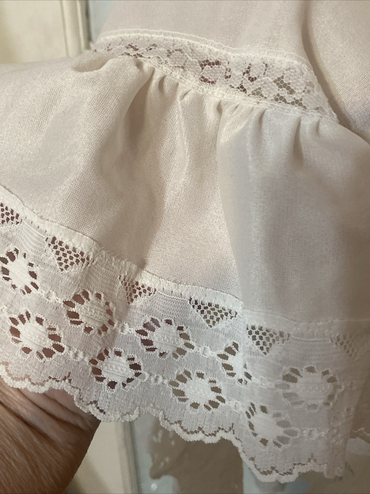 Vintage Gaymode Half Slip Long Nylon Lace Trim Medium