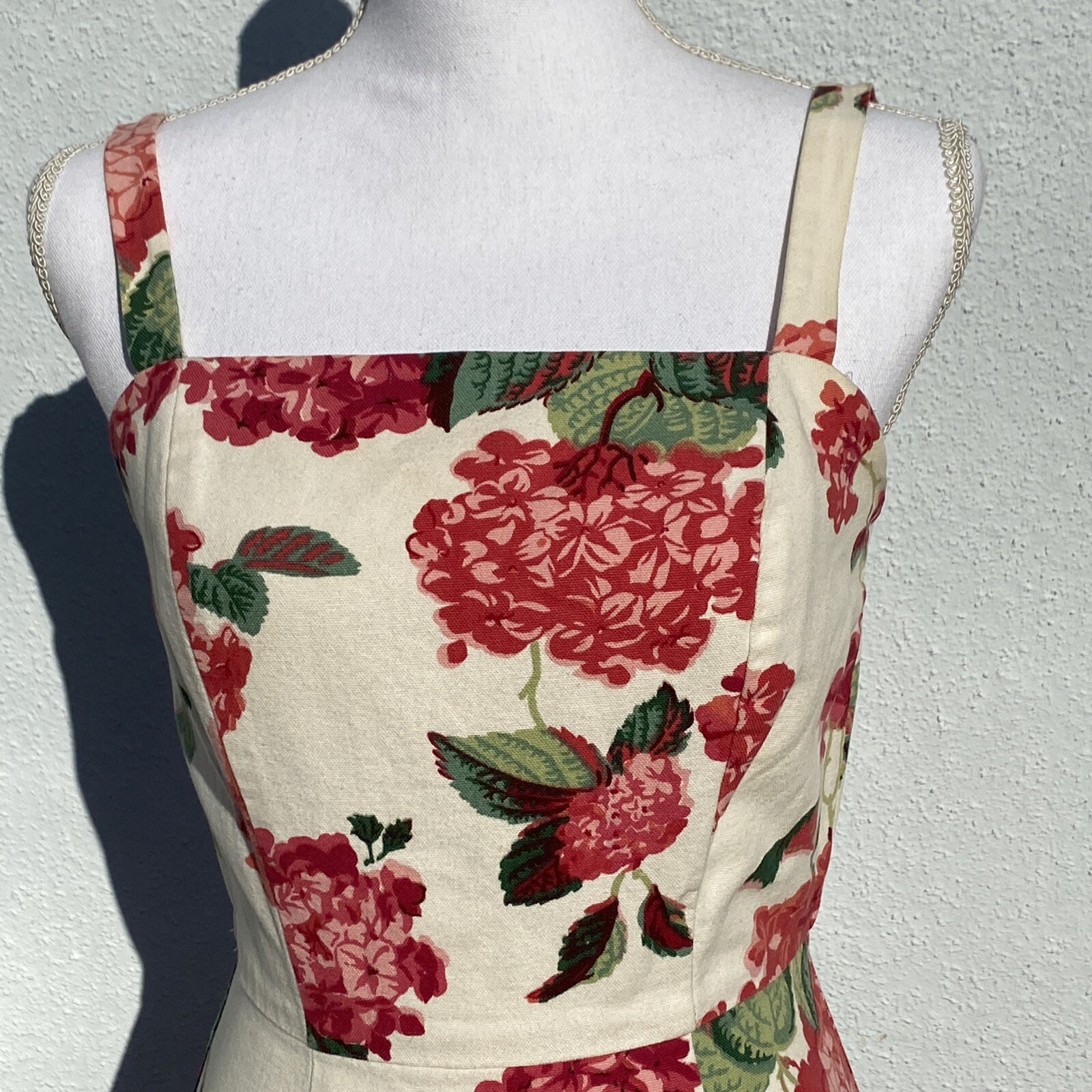 Mica Vintage Cotton Floral Dress 80s. Size 6.