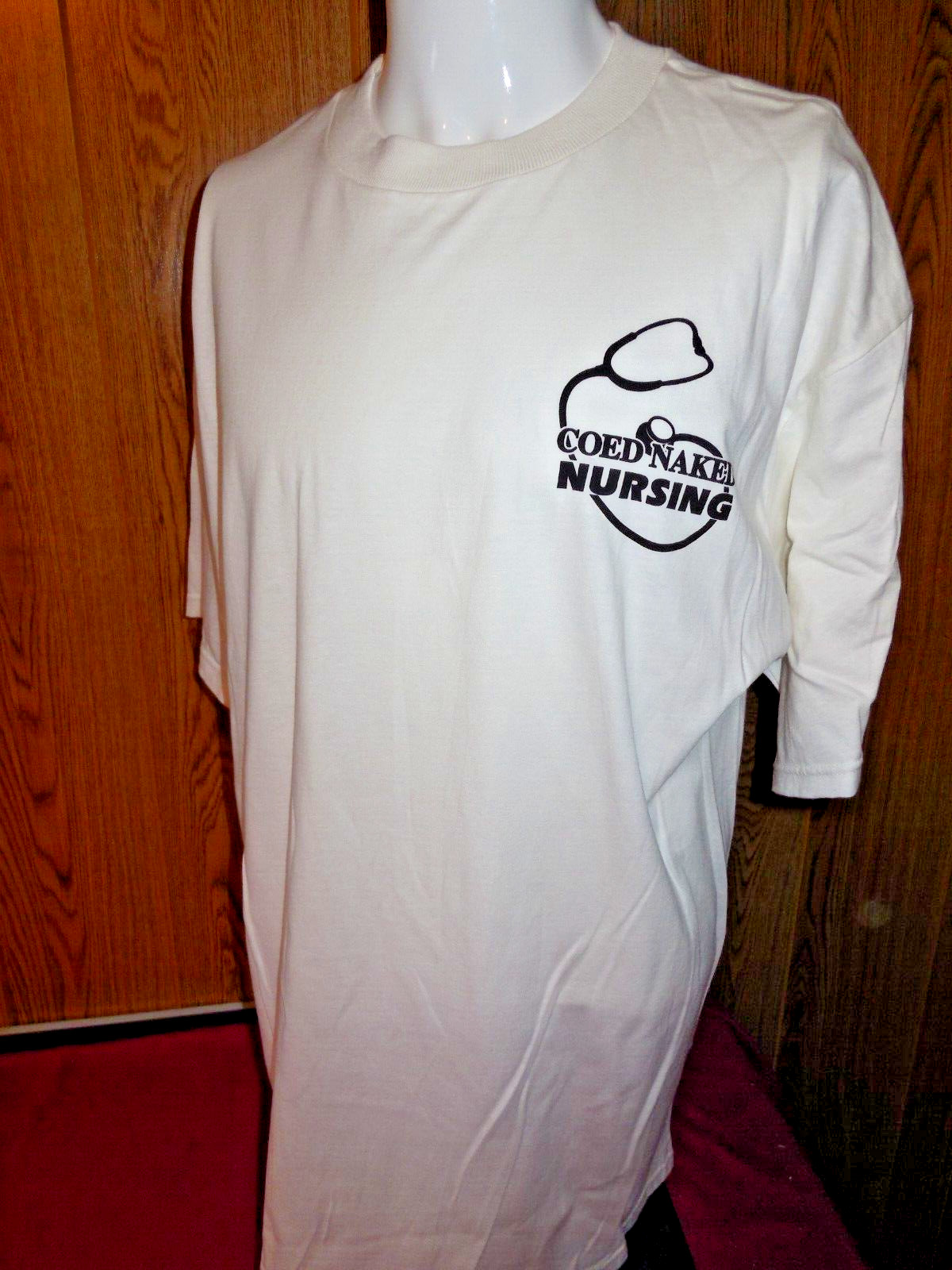 Y8 Vtg 90s Coed Naked Nursing Medicine Size XL Single Stitch Tee T-shirt