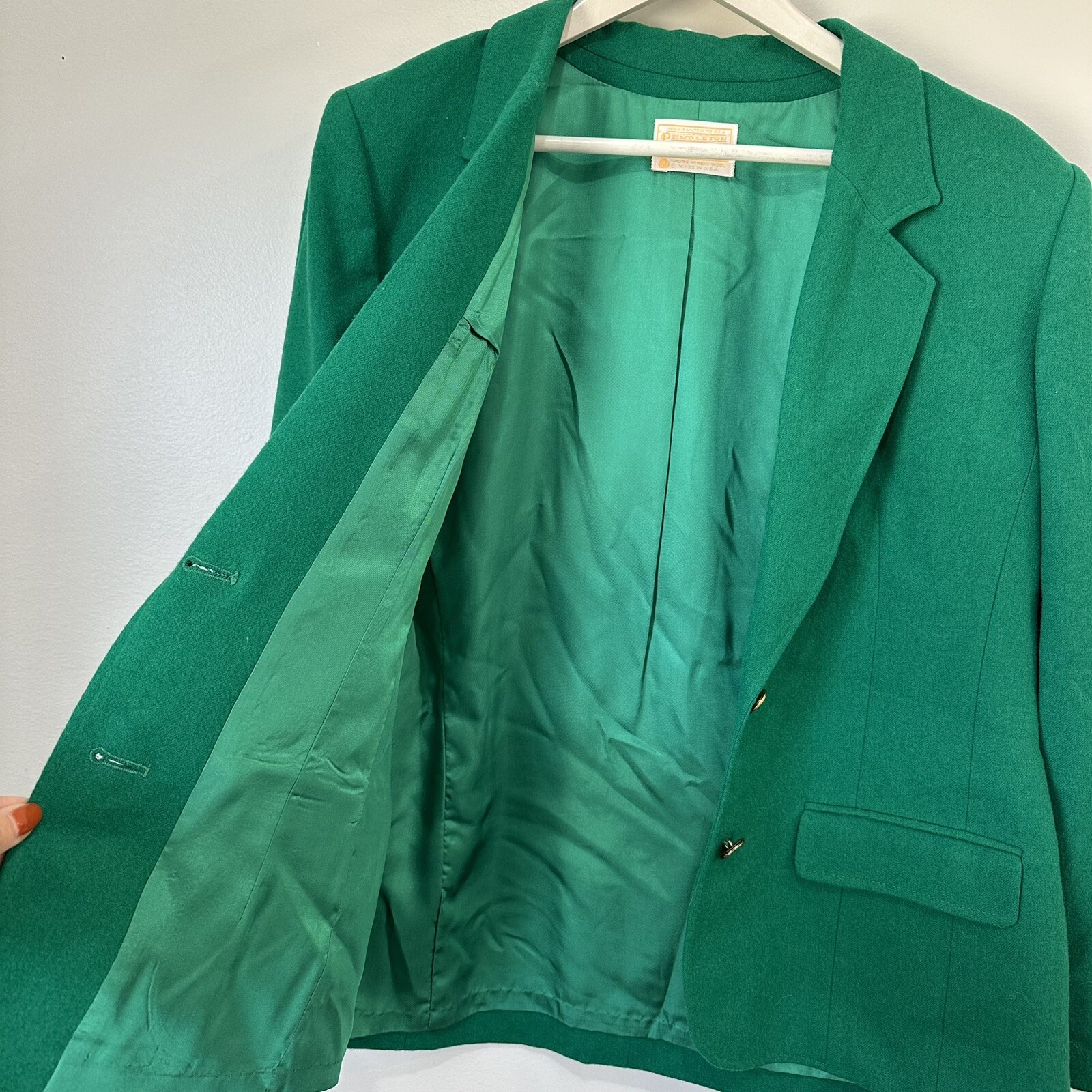 Pendleton wool 2 Button blazer Holiday Green Women’s Size 12**VTG**