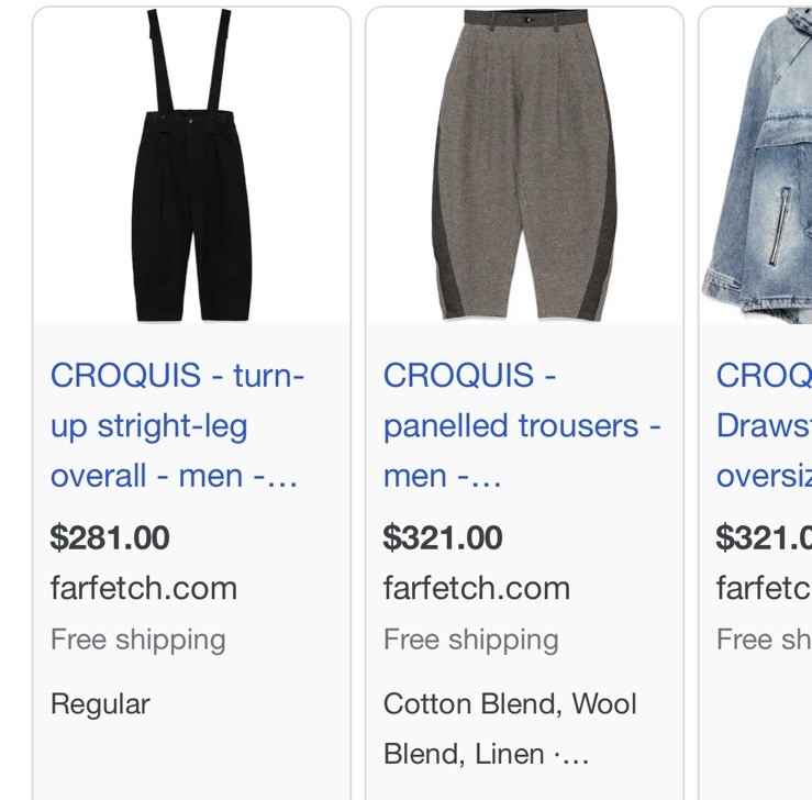 Rare CROQUIS Japan Cross Panel Boilersuit Jumpsuit Cropped Coveralls Navy-Sz M