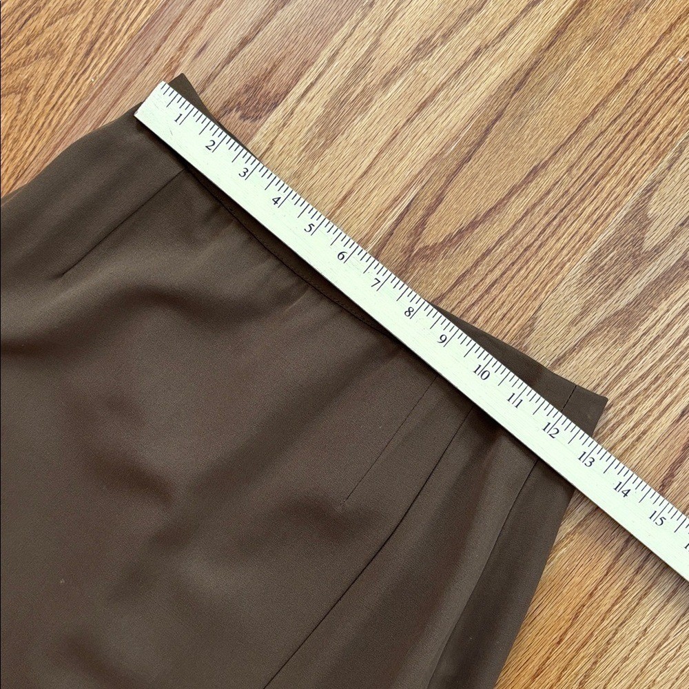 Vintage Burberrys Brown Wool A-Line Pencil Skirt Womens Size 8 Made in England