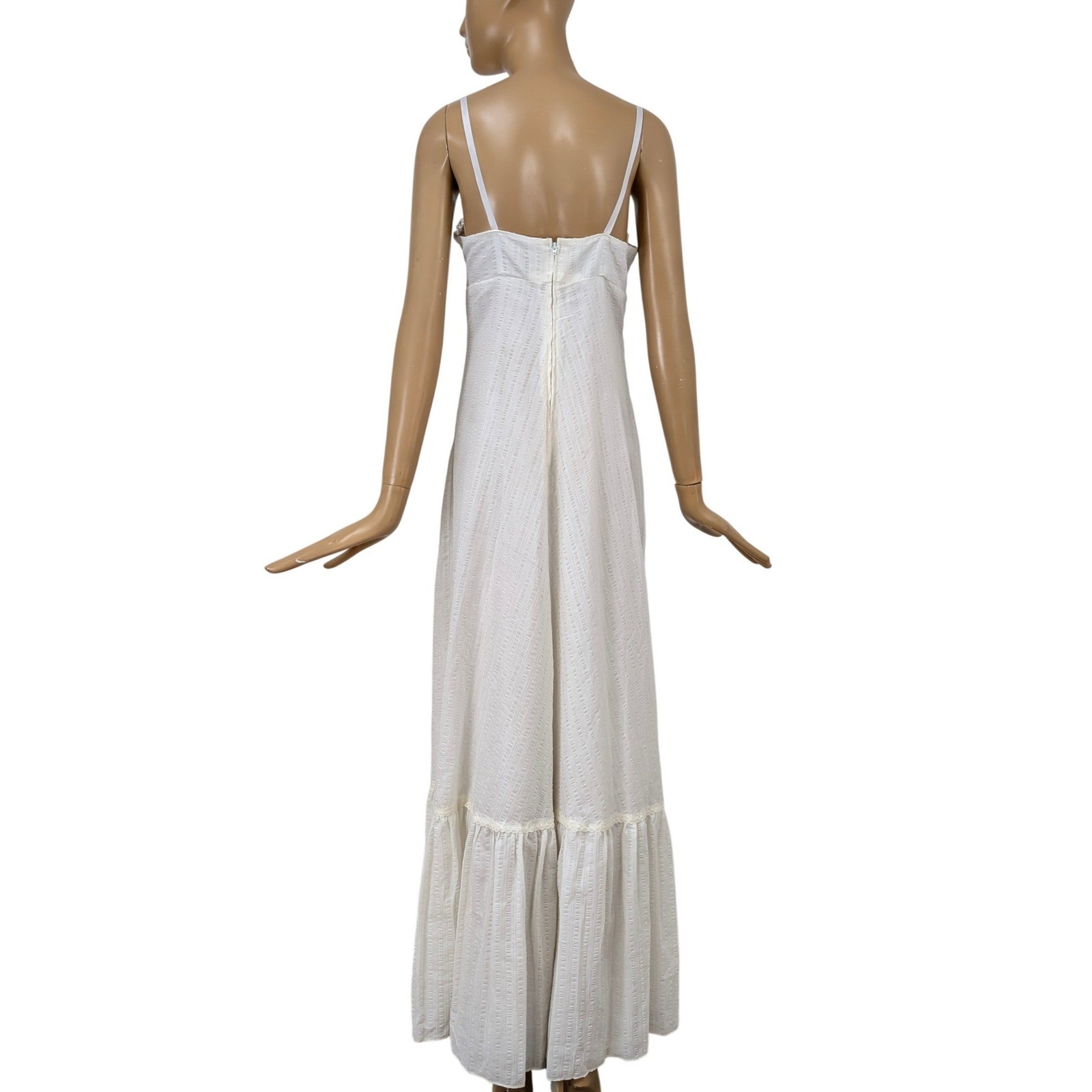 Vintage 70s Jody T of California White Lace Maxi Dress & Jacket Set Bridal Boho