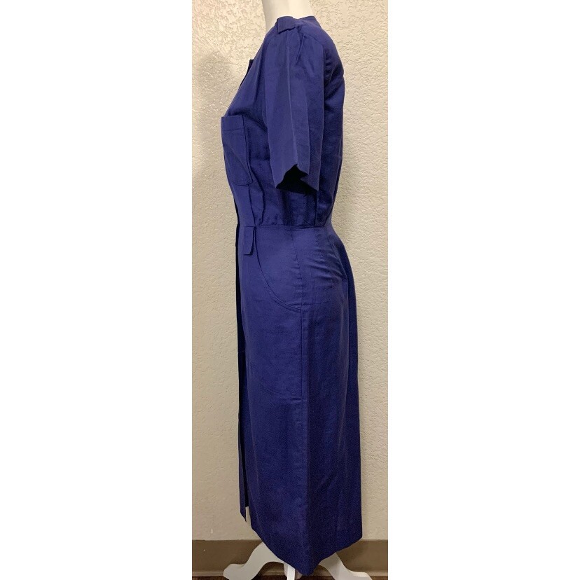 The Kollection LTD Vintage 70s Purple Retro Button Maxi Dress Women’s 28W