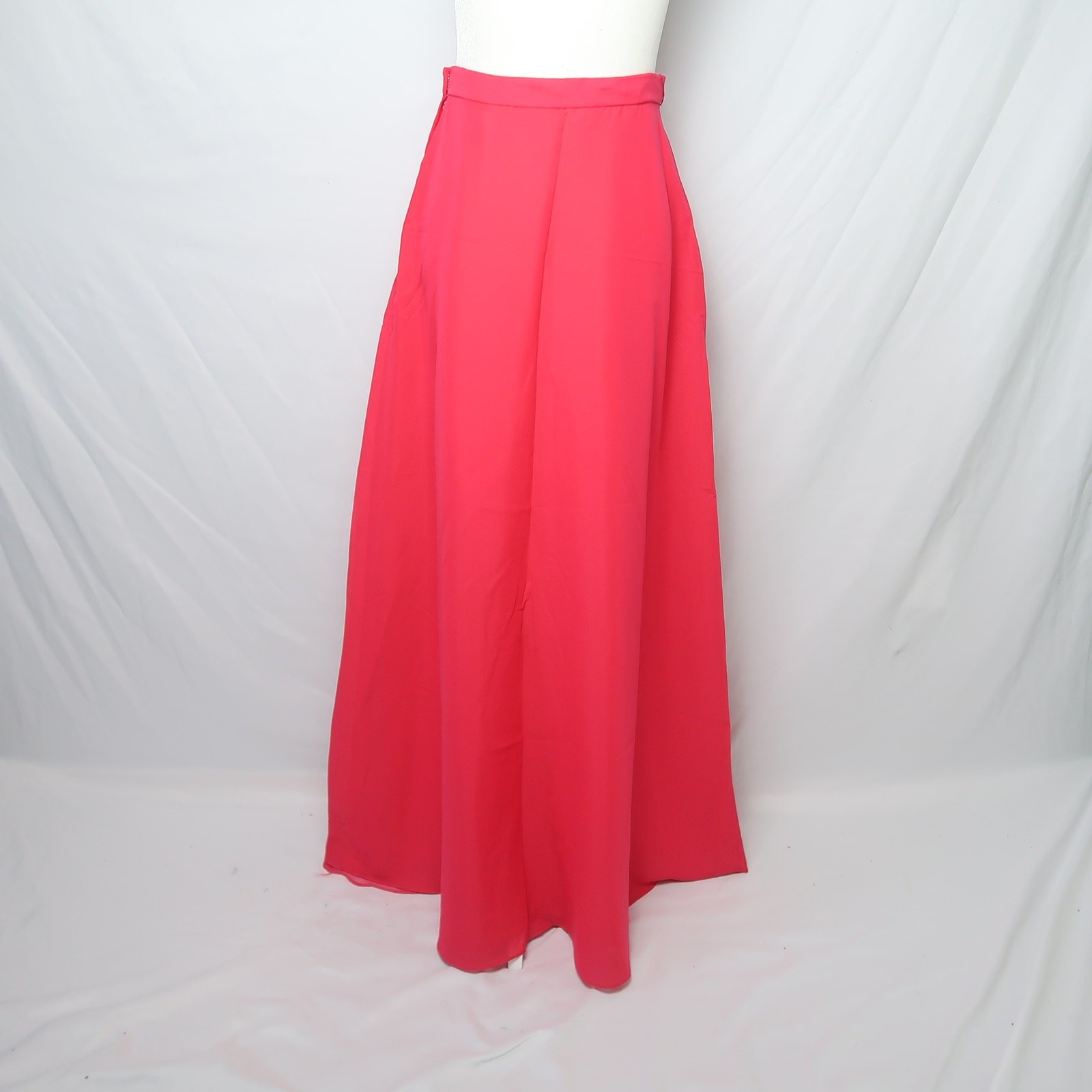 Vintage 70s Malbe hot pink full long formal maxi skirt 27″