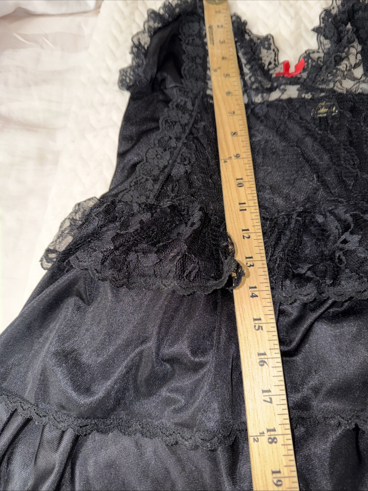 Vintage Usa Stroke Of Midnight Lace Slip Dress Hi Lo Size Medium Whimsy Goth