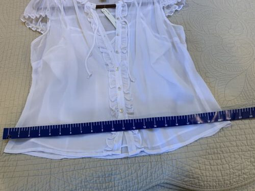vintage new Bob Mackie Studio 2 piece White Blouse size L