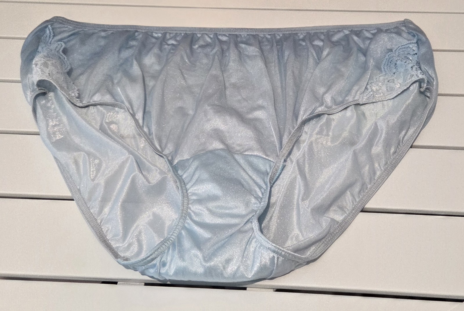 Shadowline 11182 Bikini Panty Nylon Lace Lot Of 5 Pink Gray Blue All Sz 10/3XL
