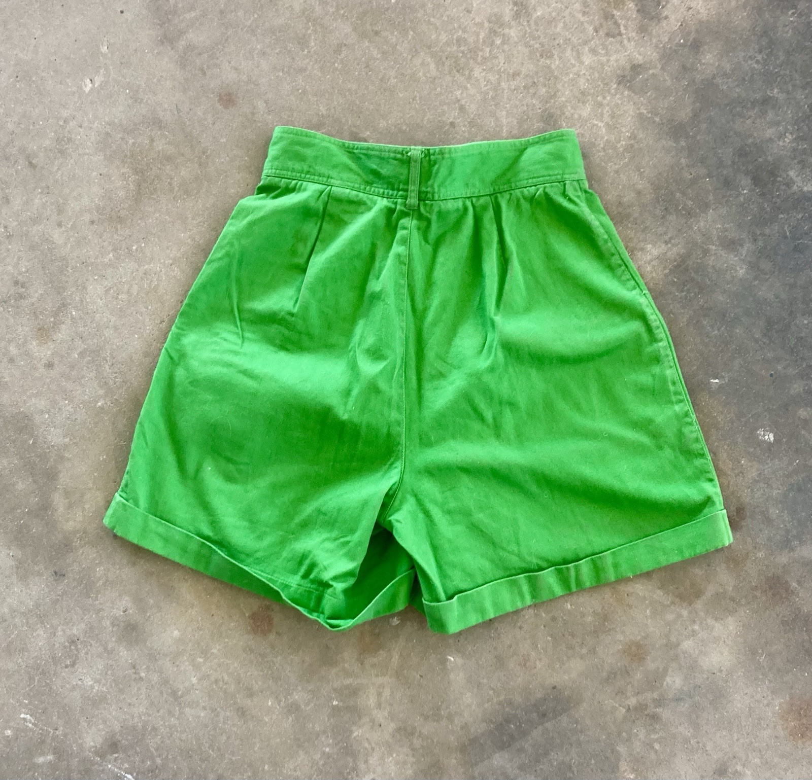 Vintage 80s Green Cotton High Waisted Shorts Tag Size 8 Spring St. Patrick’s Day