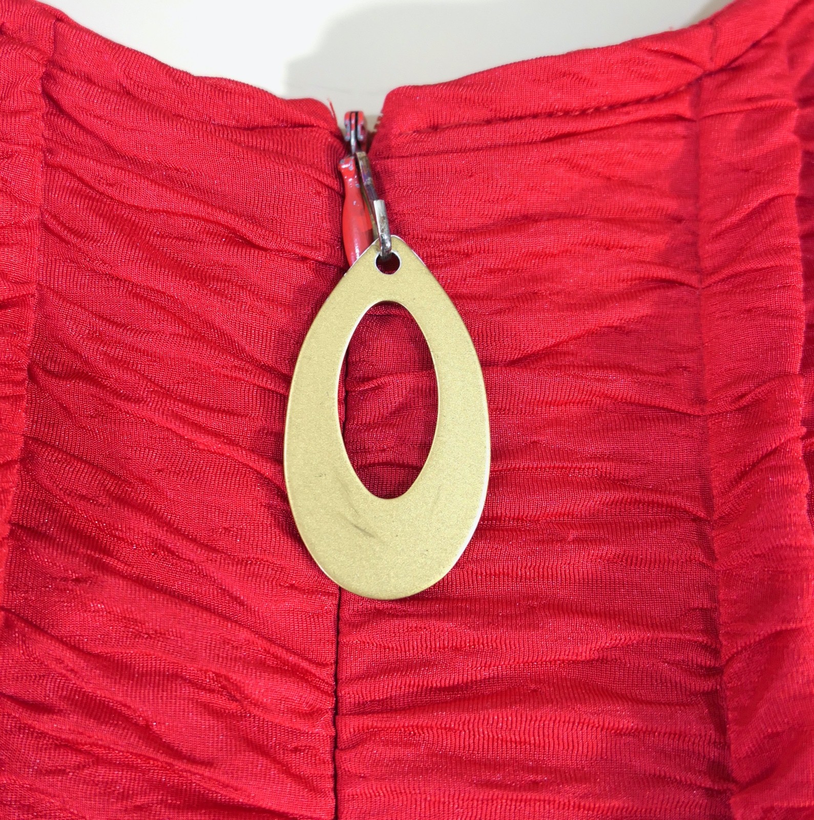 Retro Vintage Crinkle Red Caftan Lounger Dress Ariel Peter Keyloun 2X Plus