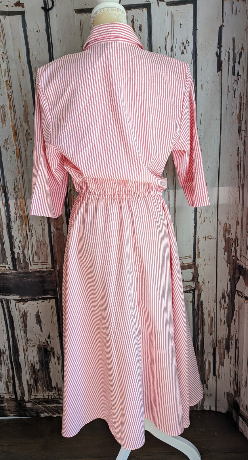 Vintage The Tog Shop Candystriper Buttondown Shirt Dress 10