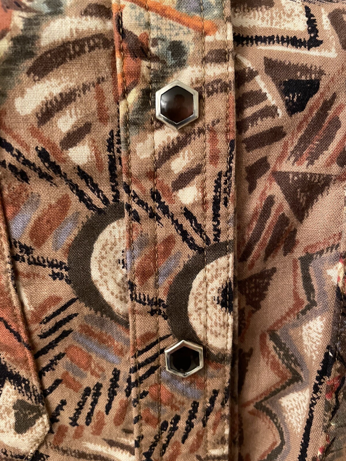 Vintage Unbranded (Handmade?) Native American Womens Button Up Collared Shirt