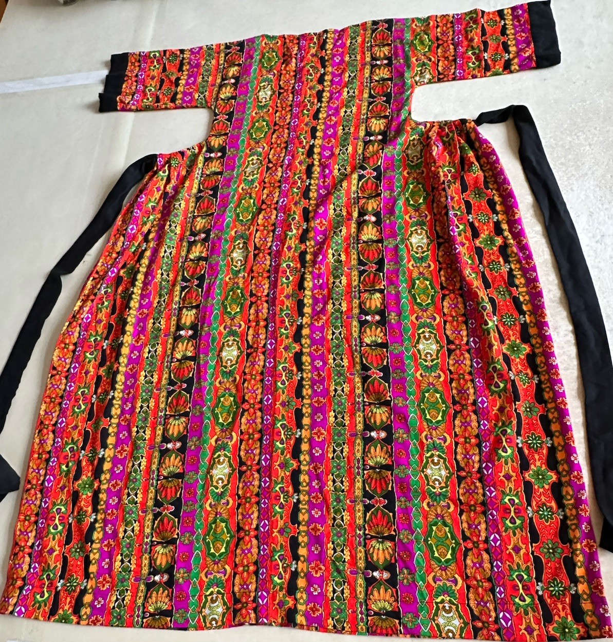 Mod Vintage Colorful Womens Long Dress Sz XS-S Pre-owned