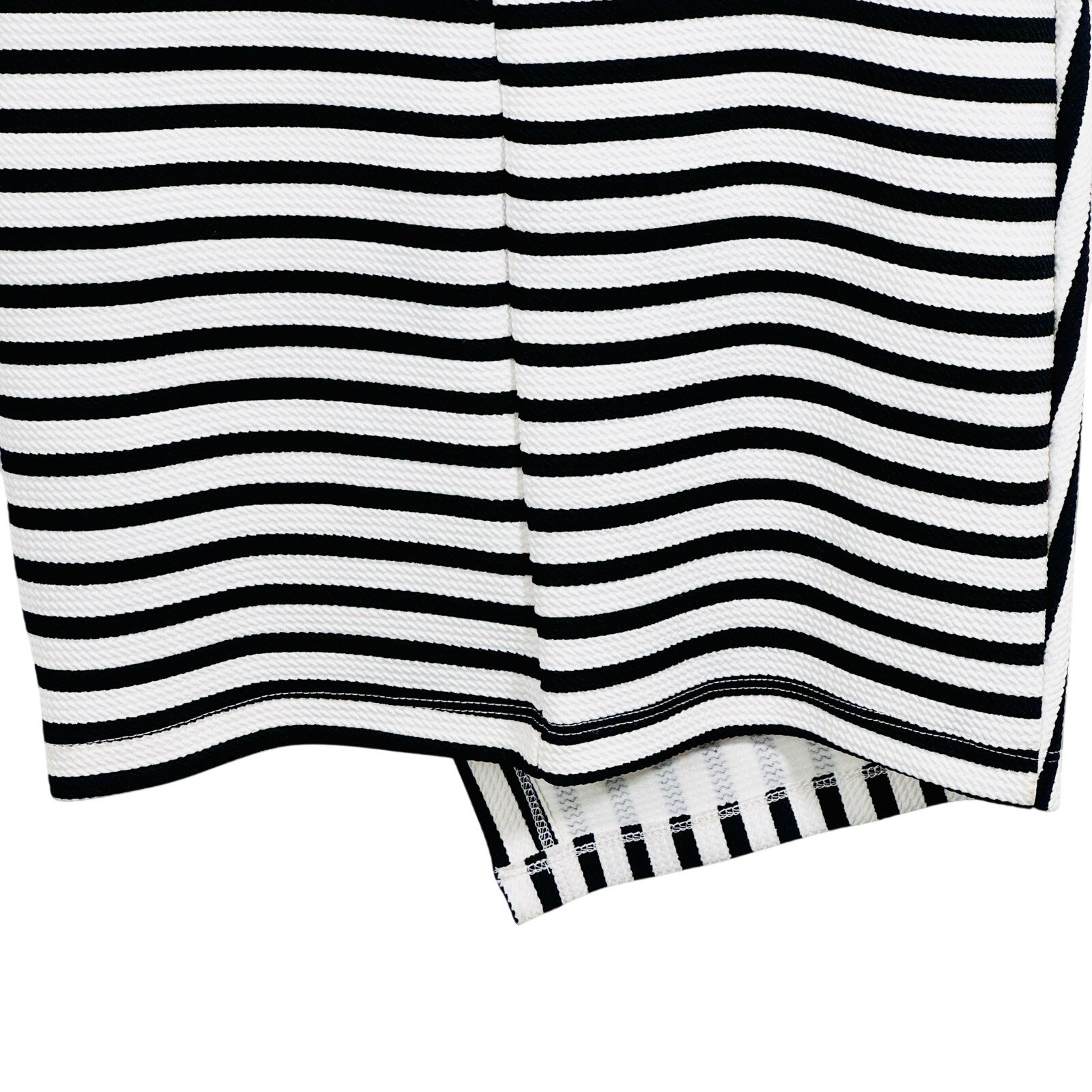 Marilyn Monroe NWT Black White Chevron Stripe Faux Wrap Dress Retro Pinup Glam