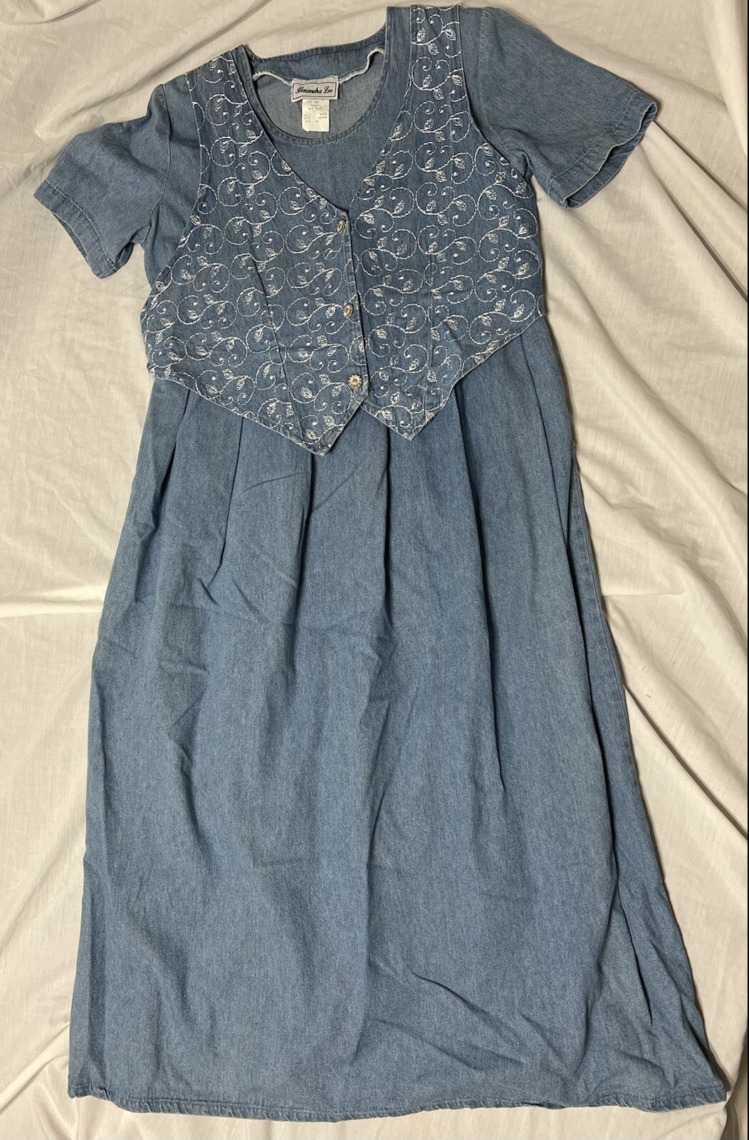 Alexandra Lee Vintage Maxi Denim Dress Womens sz 12