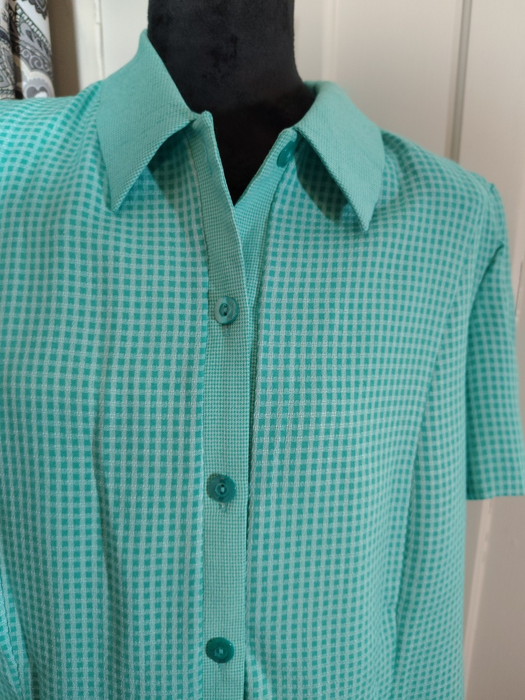 Miss Dorby Size 18 Vintage 2 Piece Aqua Dress